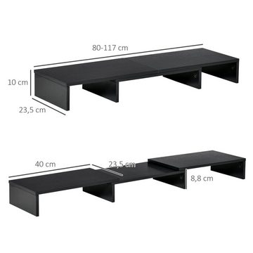 Vinsetto Monitorständer Monitor-Halterung, (Set, 1-tlg., Monitorständer, Monitorständer verstellbar doppelter Bildschirmständer Holzregal)