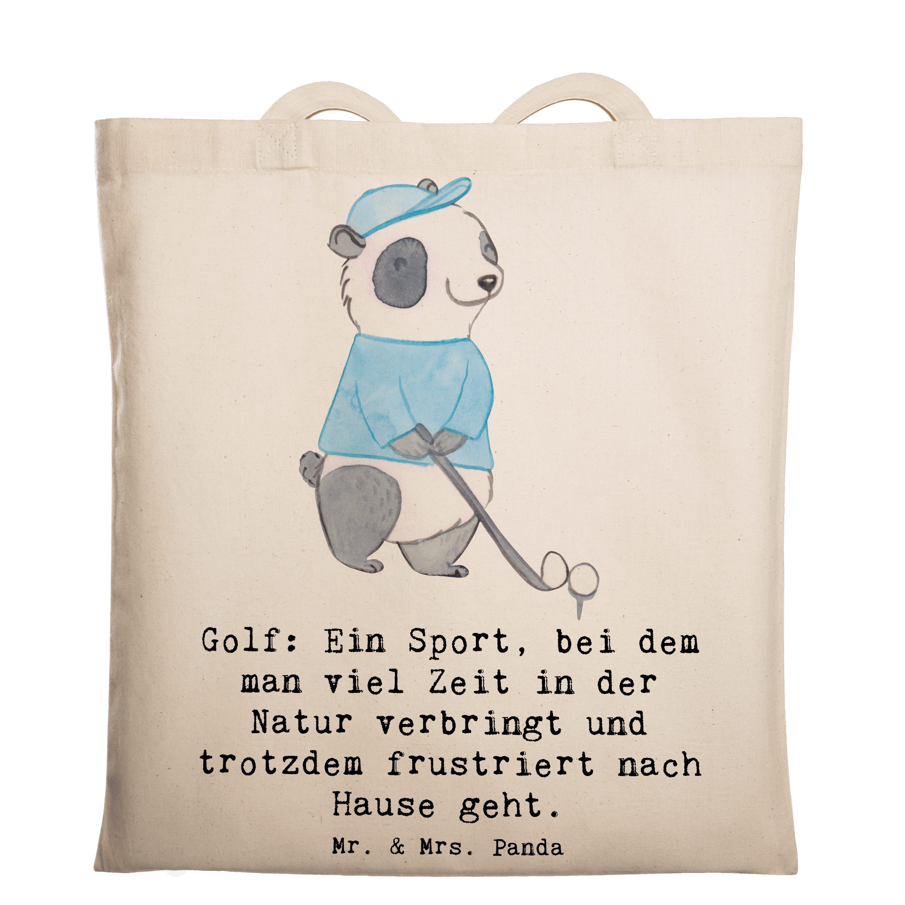 Mr. & Mrs. Panda Tragetasche Golf Erlebnis - Transparent - Geschenk, Sport, Schultertasche, Energi (1-tlg), Modisches Design