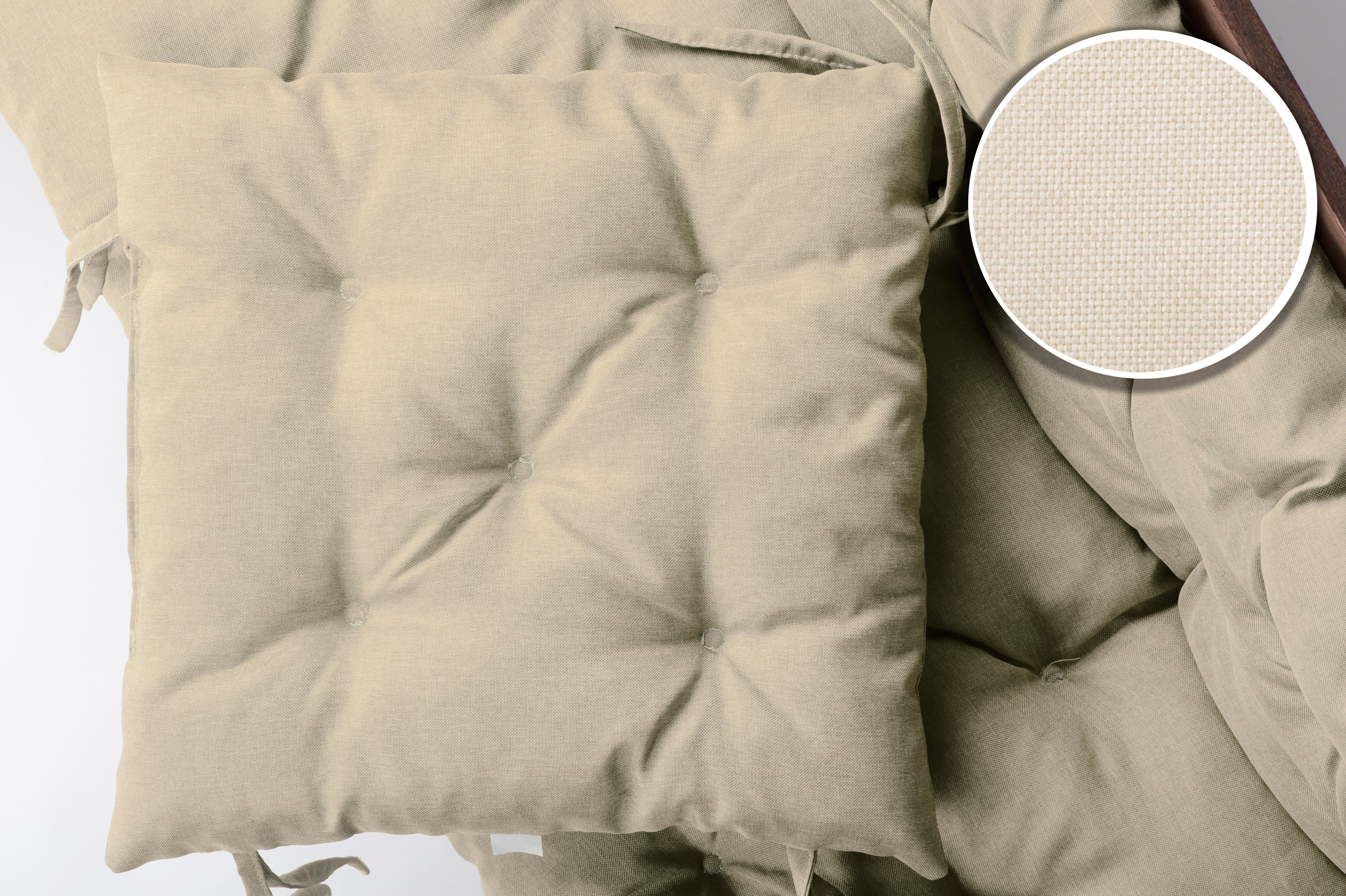 sunnypillow Bankauflage Bankauflage Stuhlkissen viele Farben und Größen zur Auswahl, 40 x 40 cm cremefarben