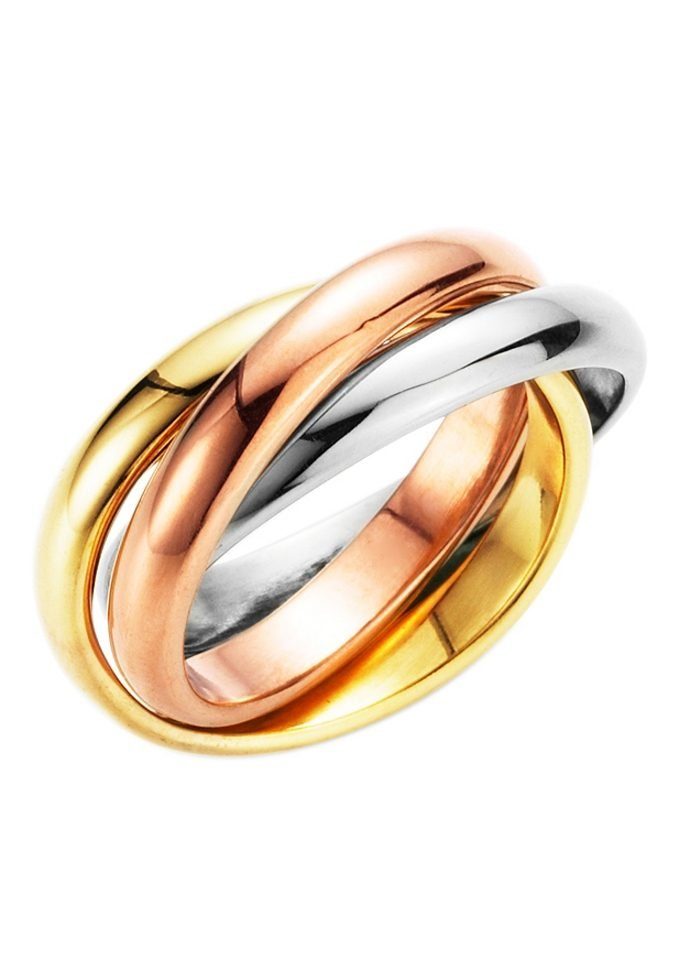 Bild von Firetti Fingerring 3-fach verschlungen, tricolor