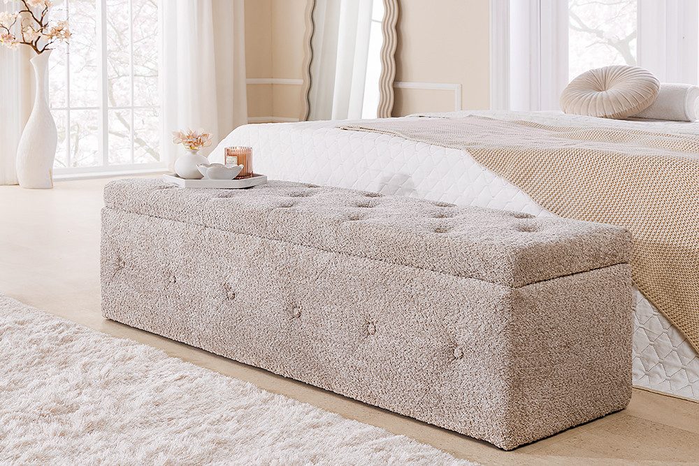 riess-ambiente Bettbank EXTRAVAGANCIA 140cm champagner greige · Stauraumban günstig online kaufen