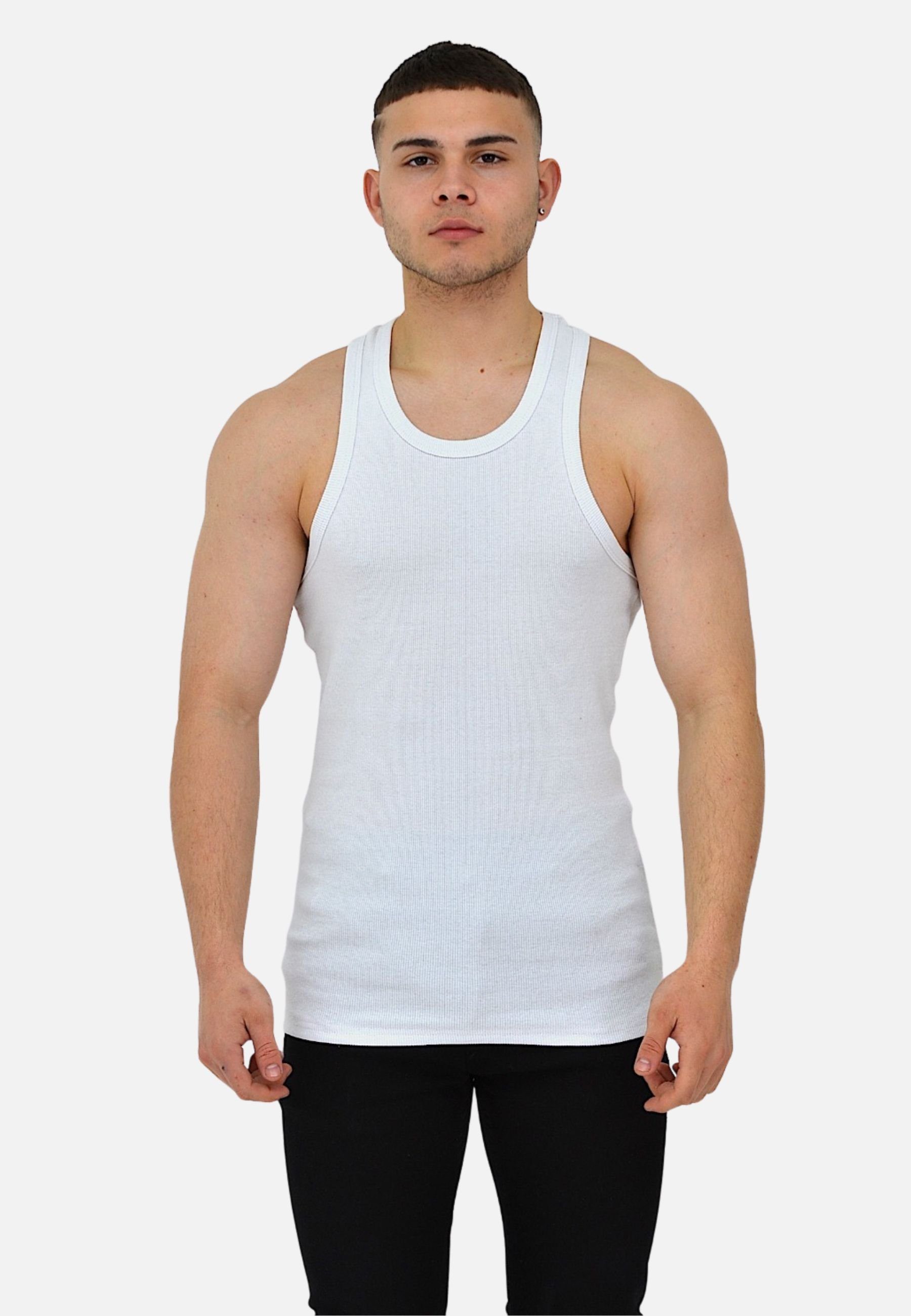 Megaman Tanktop Herren Tank Tops Baumwolle Ärmelloses Unterhemd Basic