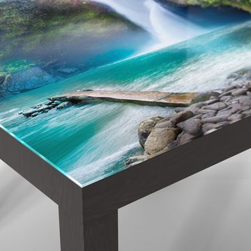 DEQORI Couchtisch 'Tegenungan Wasserfall', Glas Beistelltisch Glastisch modern
