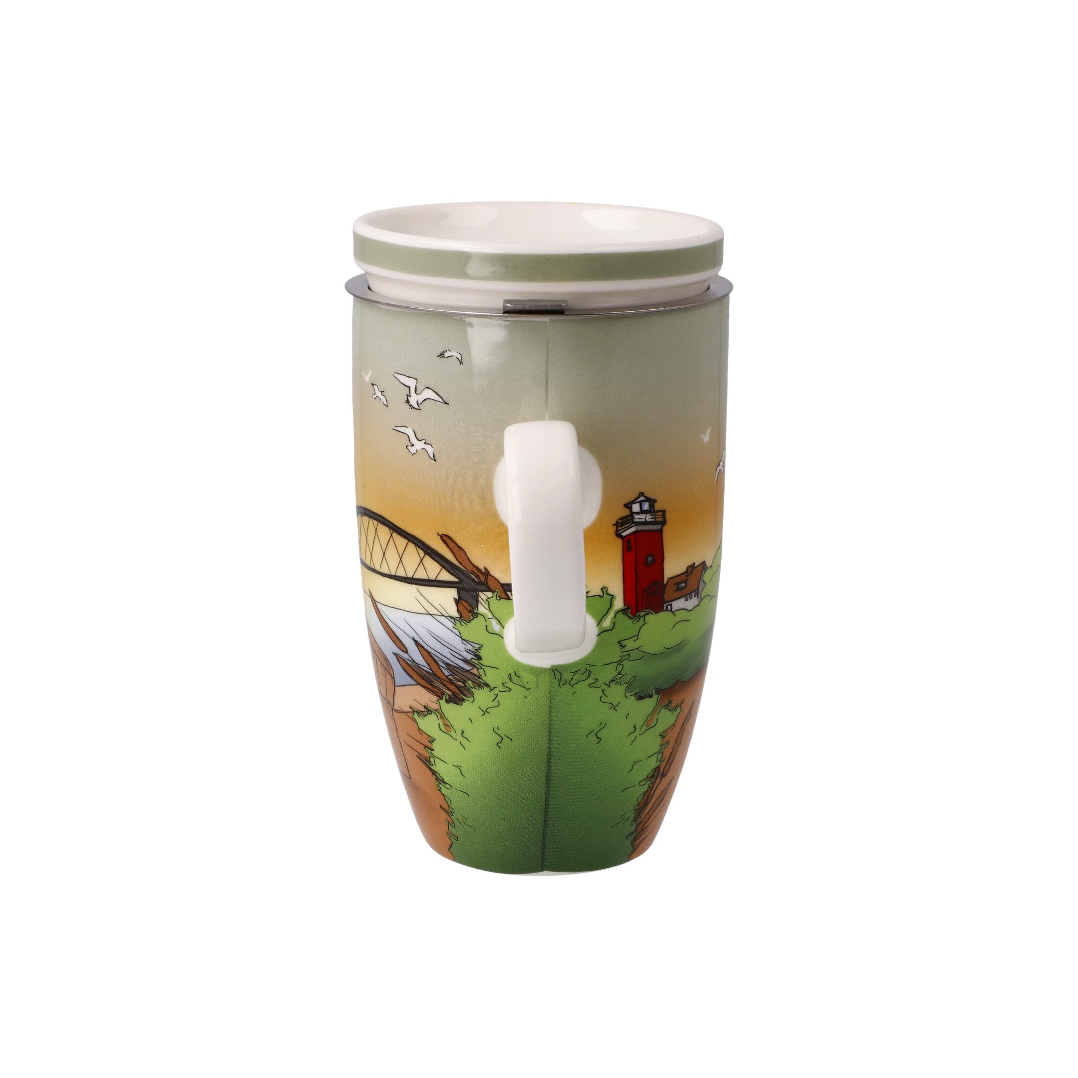 Goebel Tasse Scandic Home, Porzellan, Spülmaschinengeeignet, Mehrfarbig, Seaview, H: 14cm