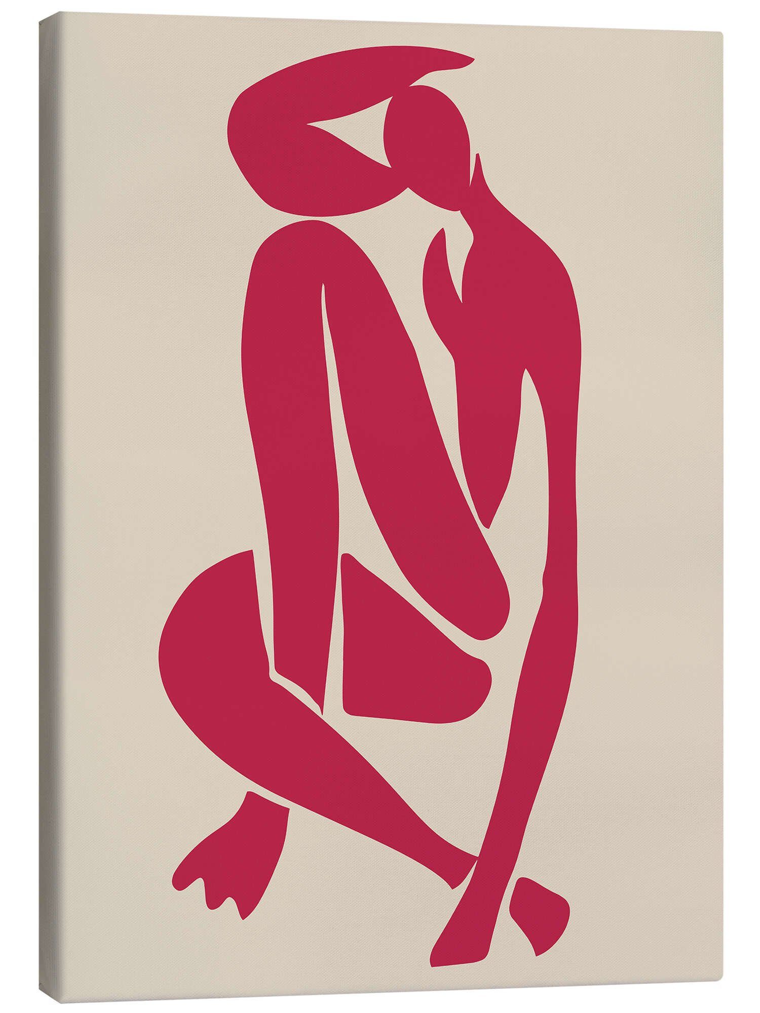 Posterlounge Leinwandbild Matisse Inspired Art, Viva Magenta Matisse Figurine II, Viva Magenta Living Grafikdesign