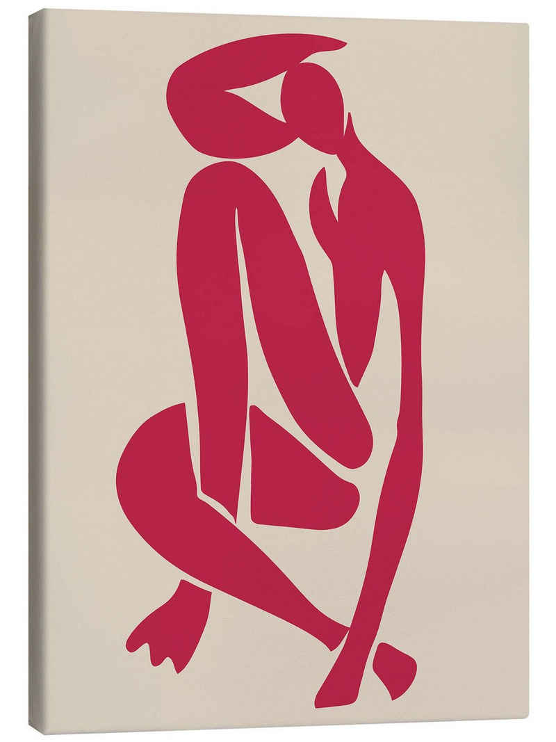 Posterlounge Leinwandbild Matisse Inspired Art, Viva Magenta Matisse Figurine II, Minimalistisch Grafikdesign