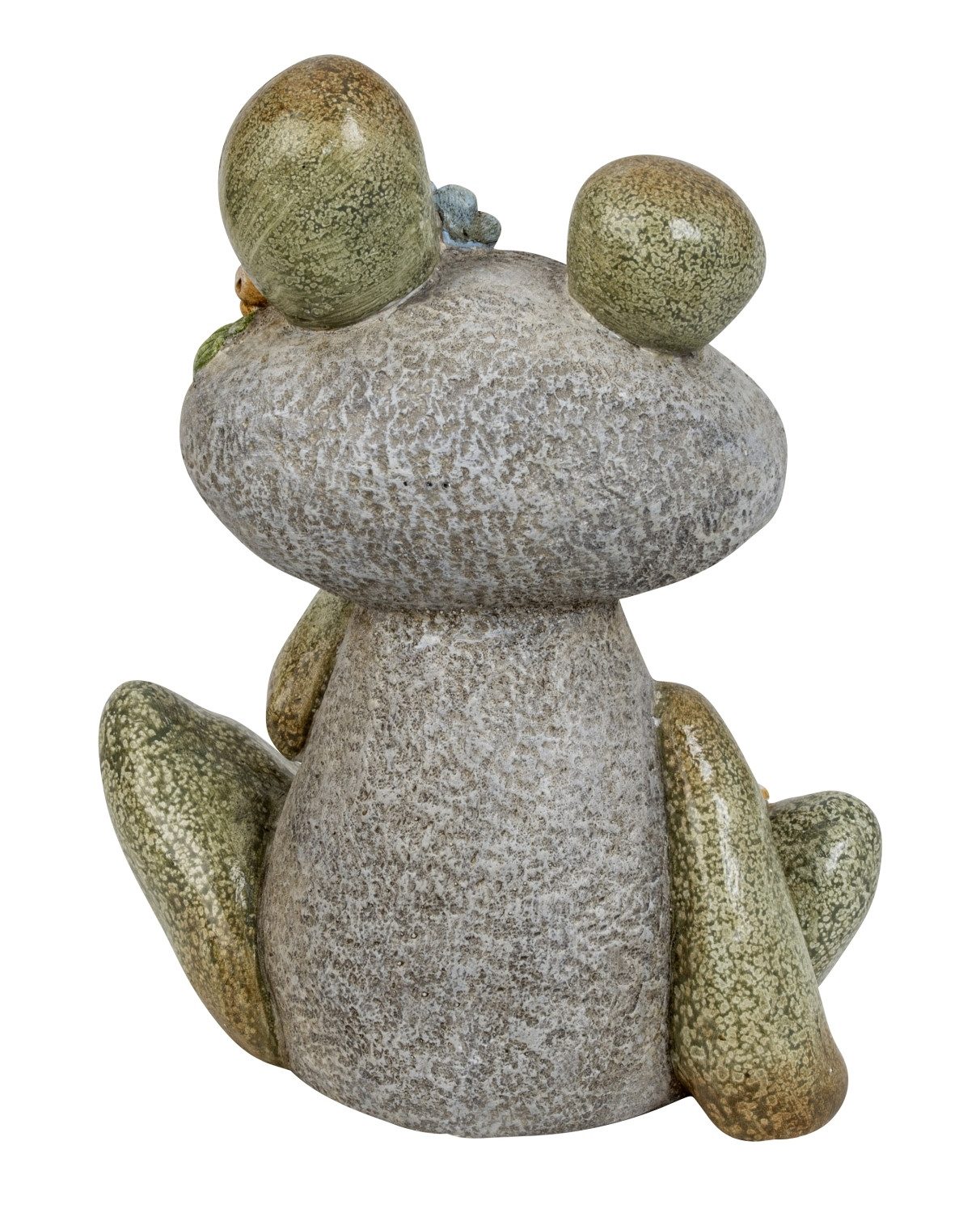 MF Gartenfigur Dekofigur Steinfrosch Lotti mit Blumen aus Magnesia 33cm, (1 St) – Bild 3 von 3