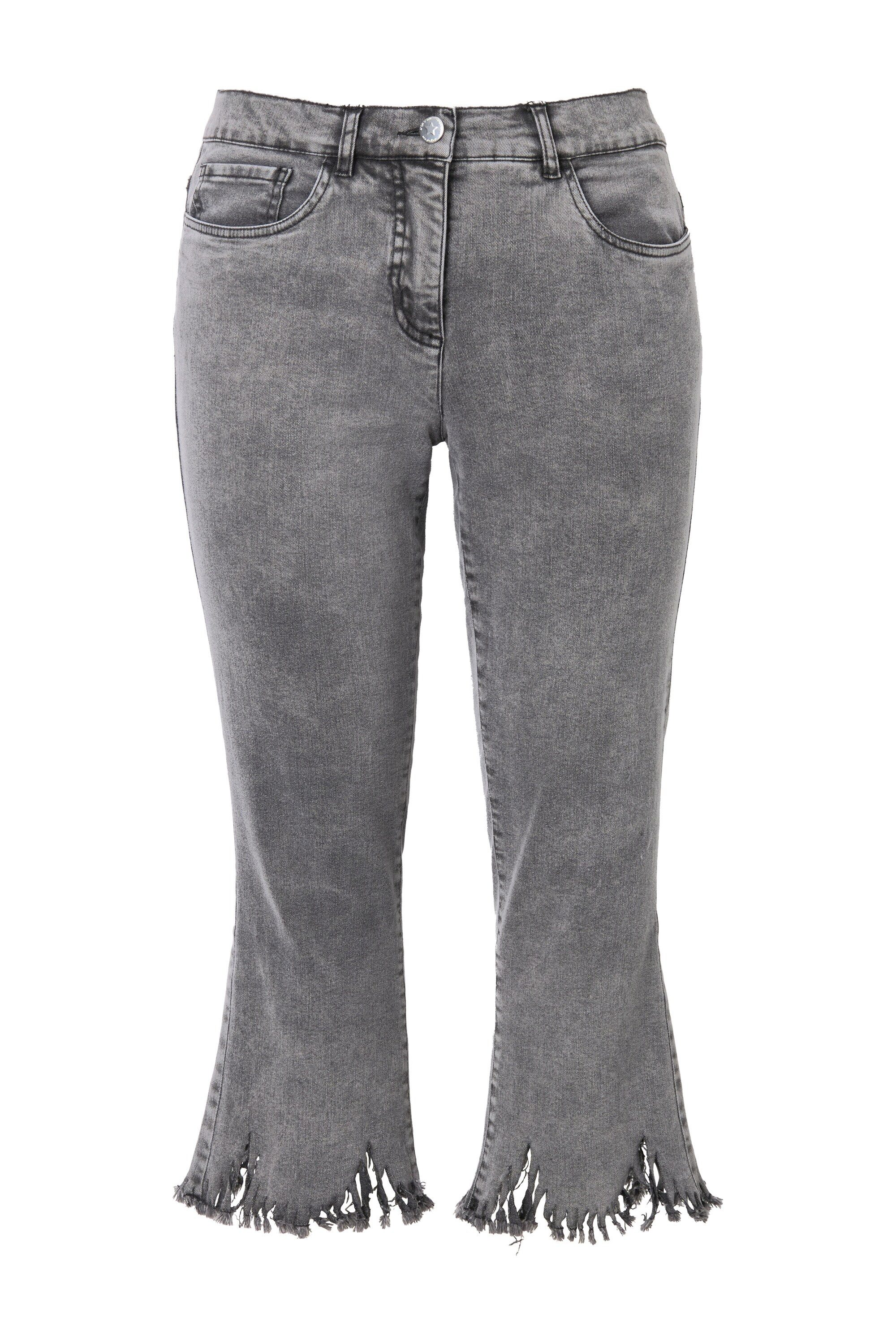Angel of Style Regular-fit-Jeans 3/4-Jeans ausgestellter Fransensaum 5-Pock günstig online kaufen