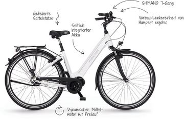 FISCHER Fahrrad E-Bike CITA 3.1i, 7 Gang Shimano Nexus Schaltwerk, Nabenschaltung, Mittelmotor, 418 Wh Akku