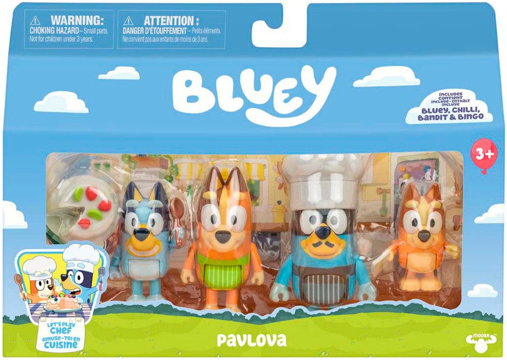 Moose Spielfigur Bluey, Let´s Play Chef - Pavlova, (Set, 4-tlg)