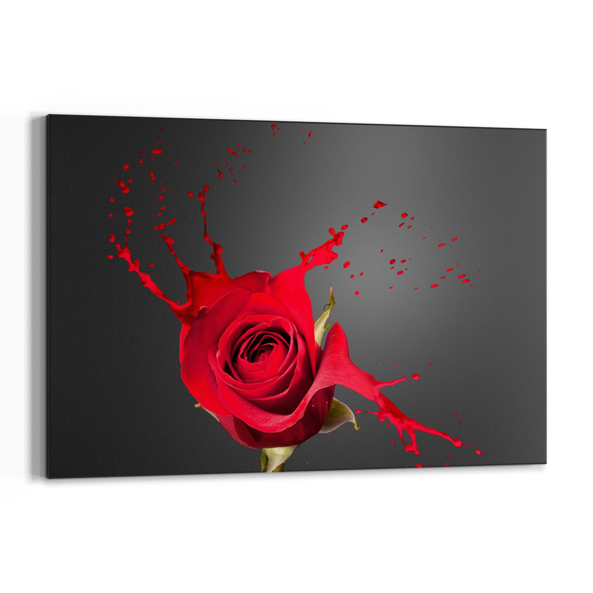 DEQORI Wandtafel 'Zerfließende Rosenblüte', (1-tlg), Metall Kreidetafel bedruckt Schreibtafel modern Schiefertafel Tafel