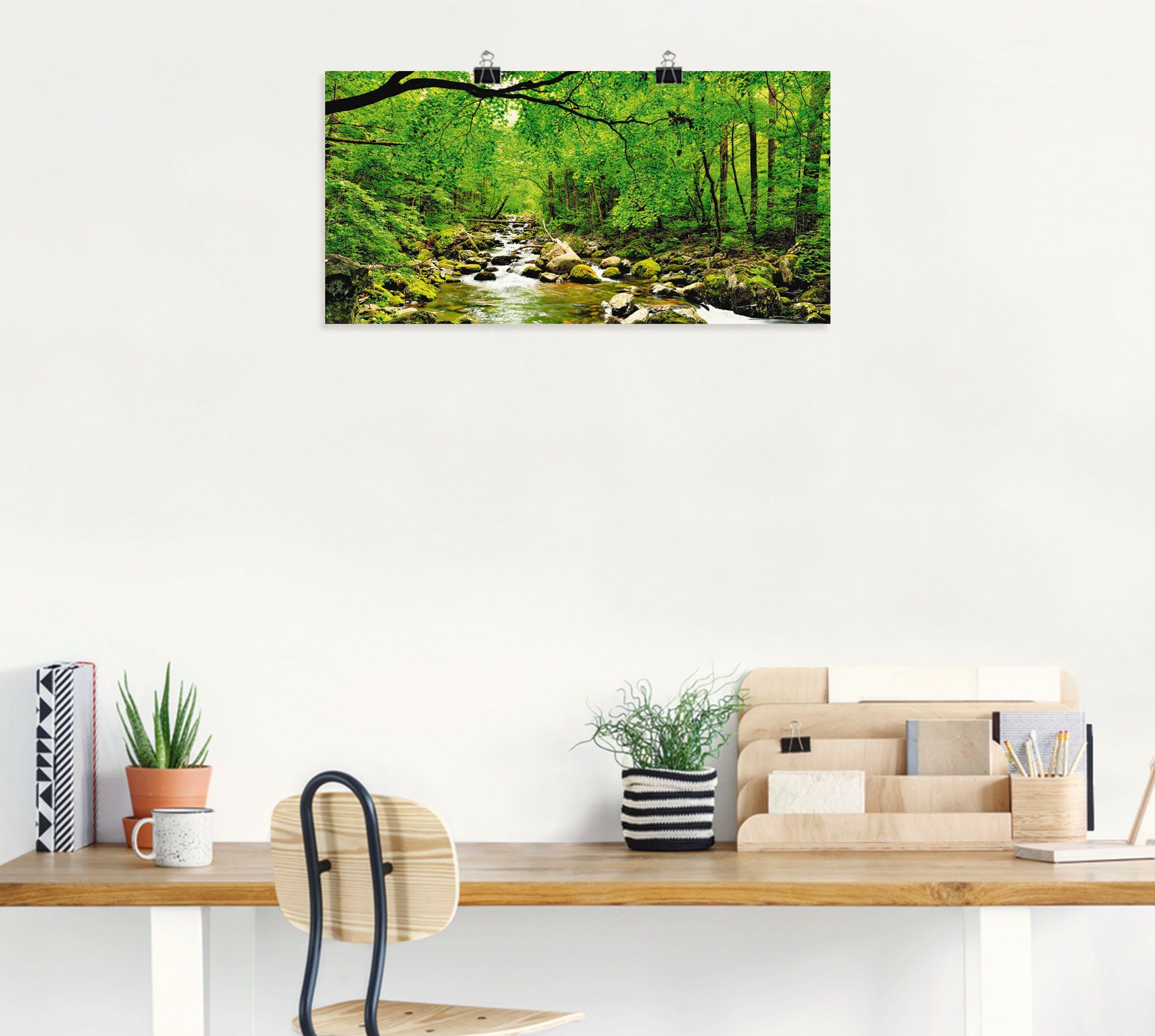 Artland Wandbild Herbstwald Fluss Smolny, Wald (1 St), als Leinwandbild, Poster in verschied. Größen