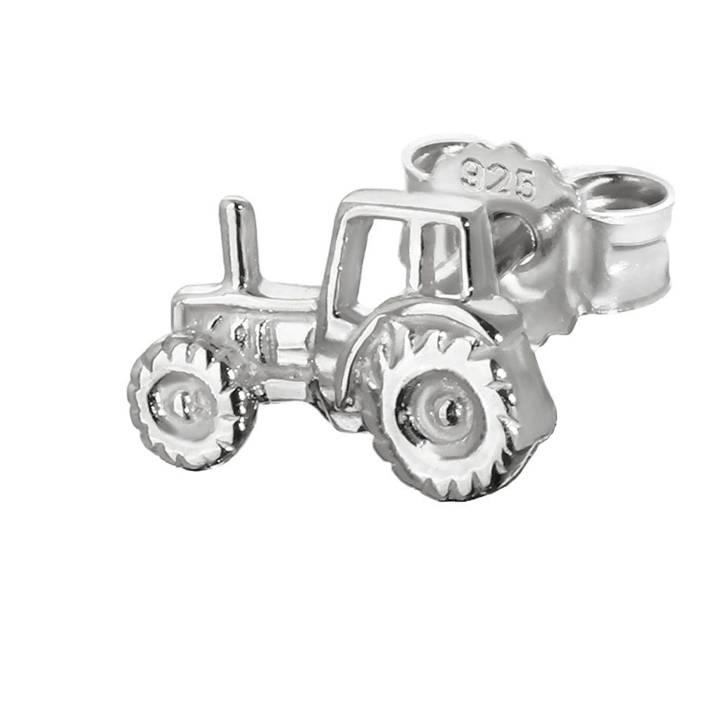 Single-Ohrstecker Einzel Traktor Zugmaschine 925er Silber Ohrstecker