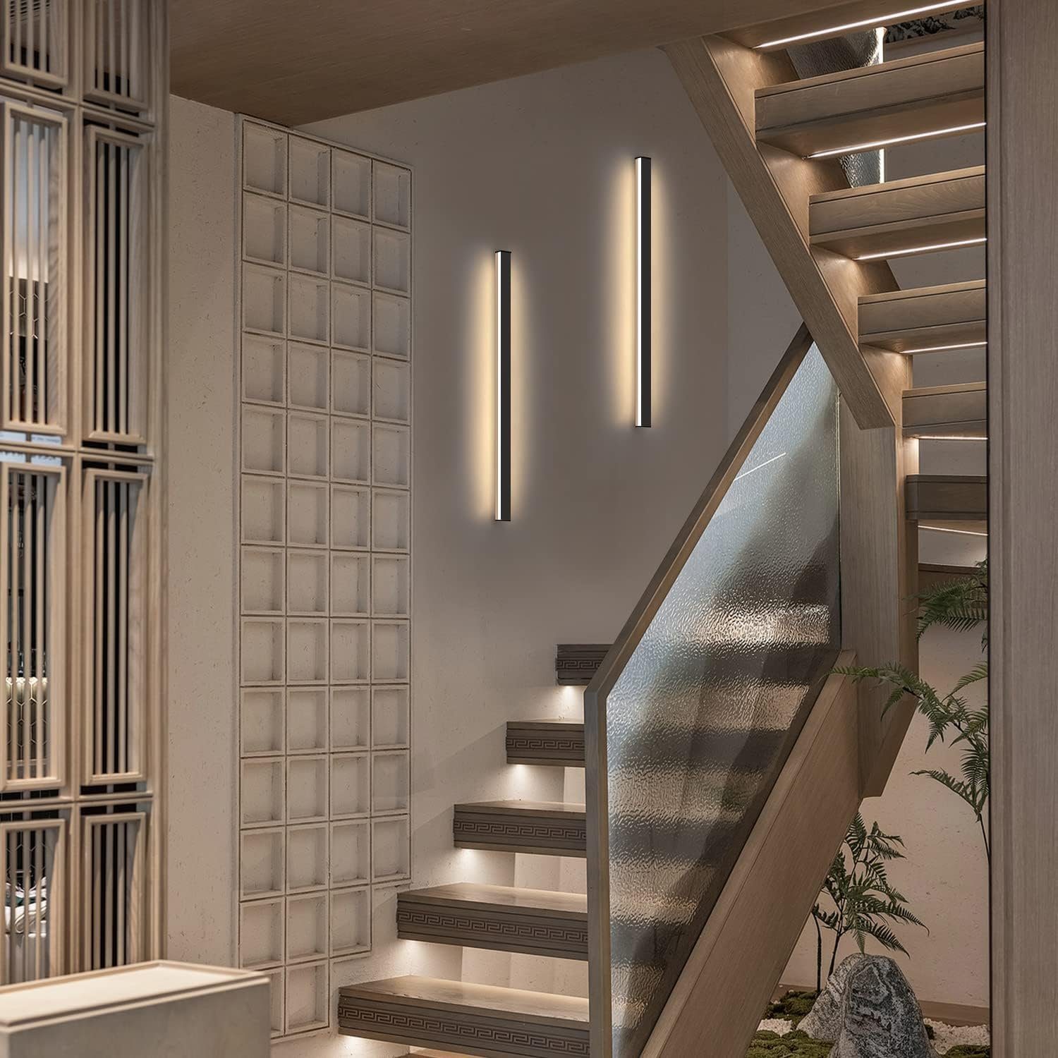 Nettlife LED Wandleuchte Schwarz Modern 60CM 21W Up Down innen Wandbeleucht günstig online kaufen