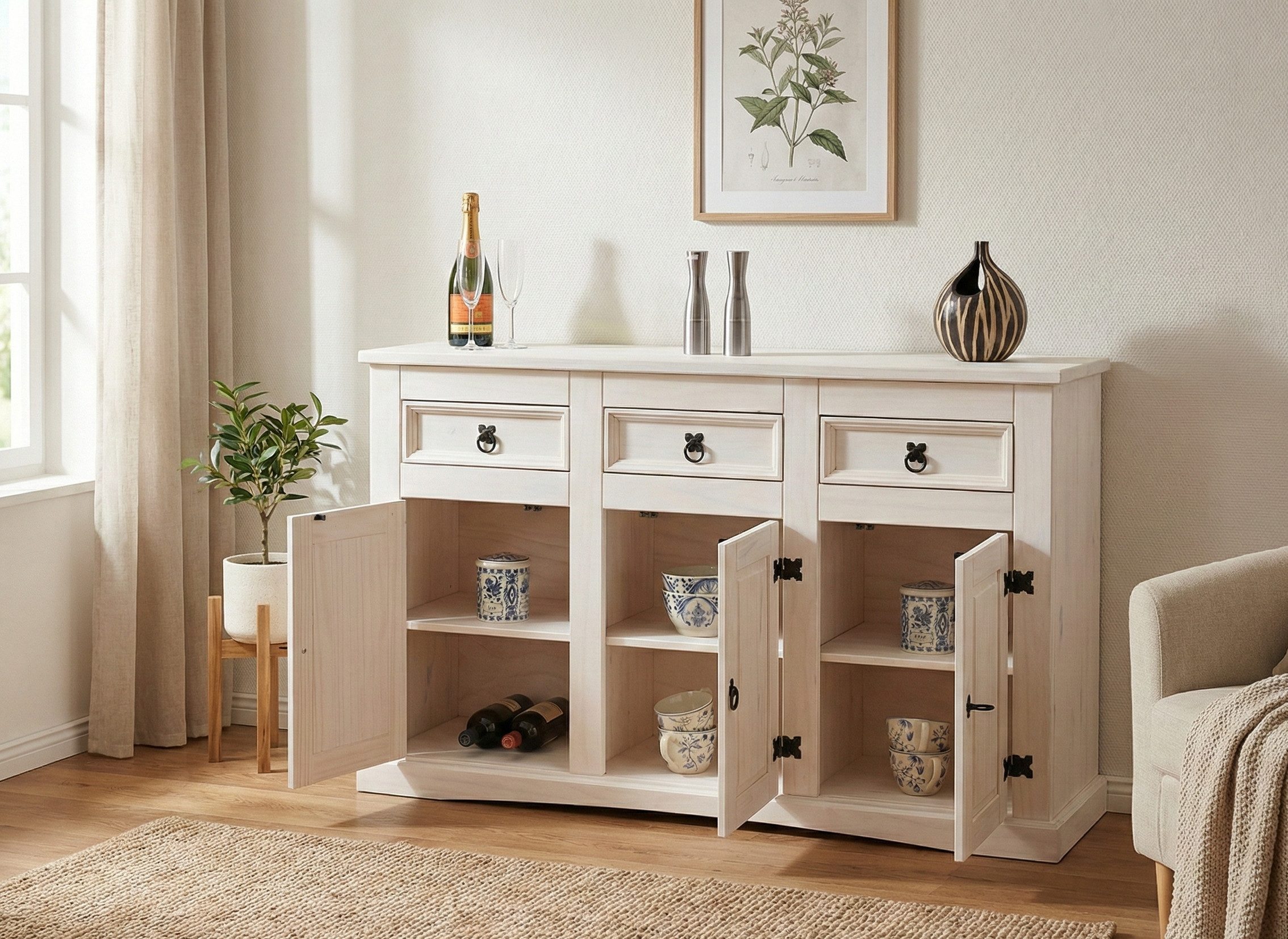 ebuy24 Sideboard New Mexico Sideboard Breite 132 cm, Höhe 84 cm mit