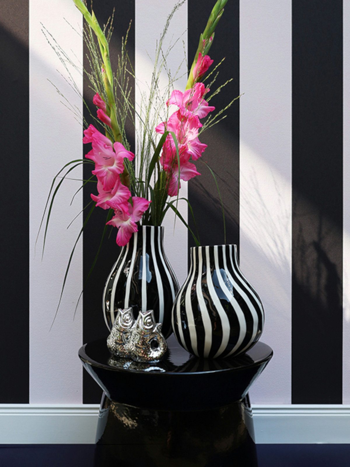 Giftcompany Dekovase Artisan Vase gestreift L lila/pink 15,6cm (Vasen)