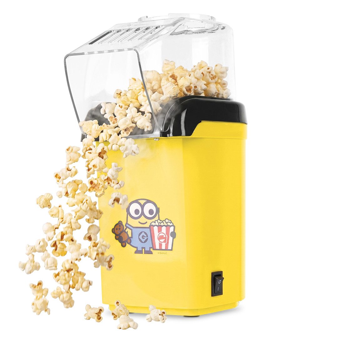 BerlingerHaus Popcornmaschine Minions Heißluft-Popcornmaschine - 1200 W, 3 Min, ölfrei