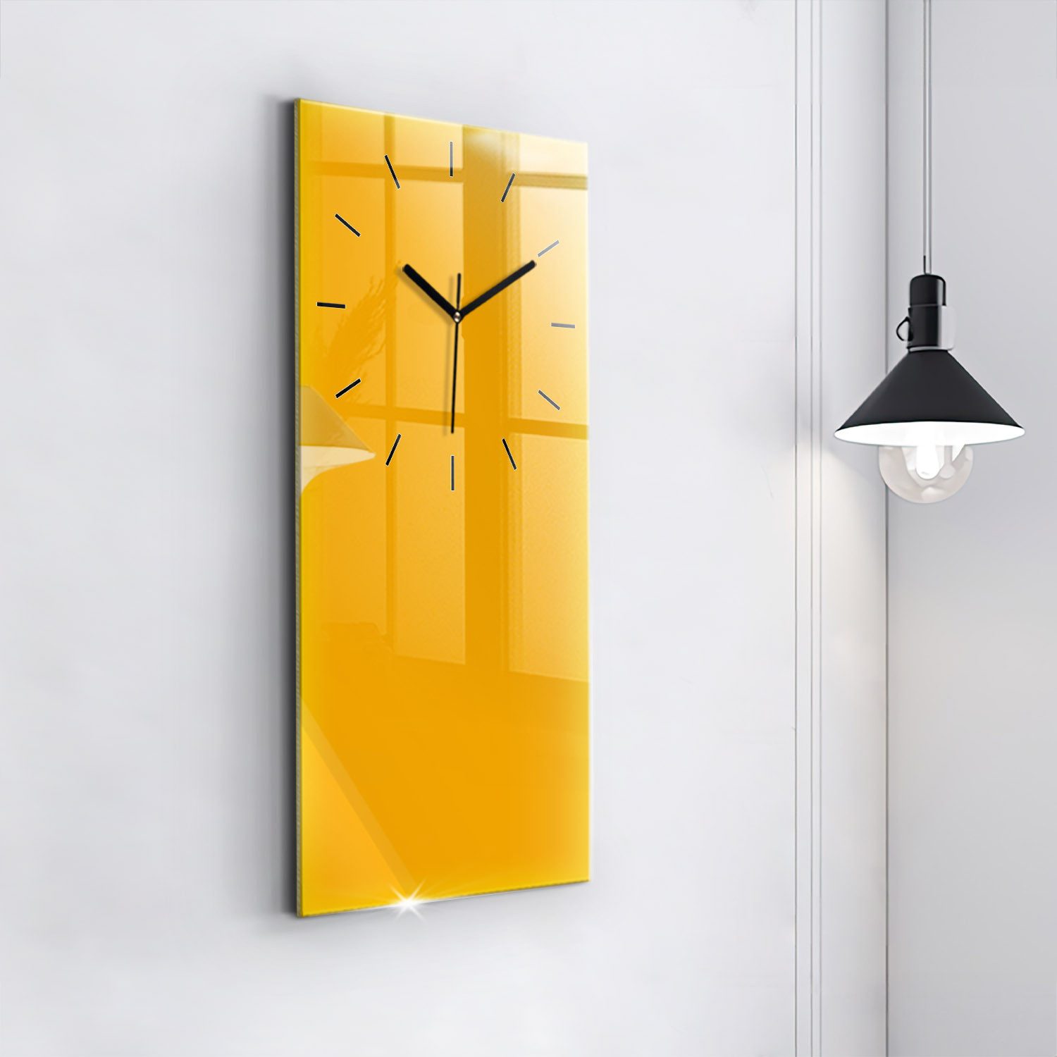 Tulup Wanduhr Glasuhr Rechteckige Wanduhr 30 x 60 cm Uhr aus Gehärtetem Glas