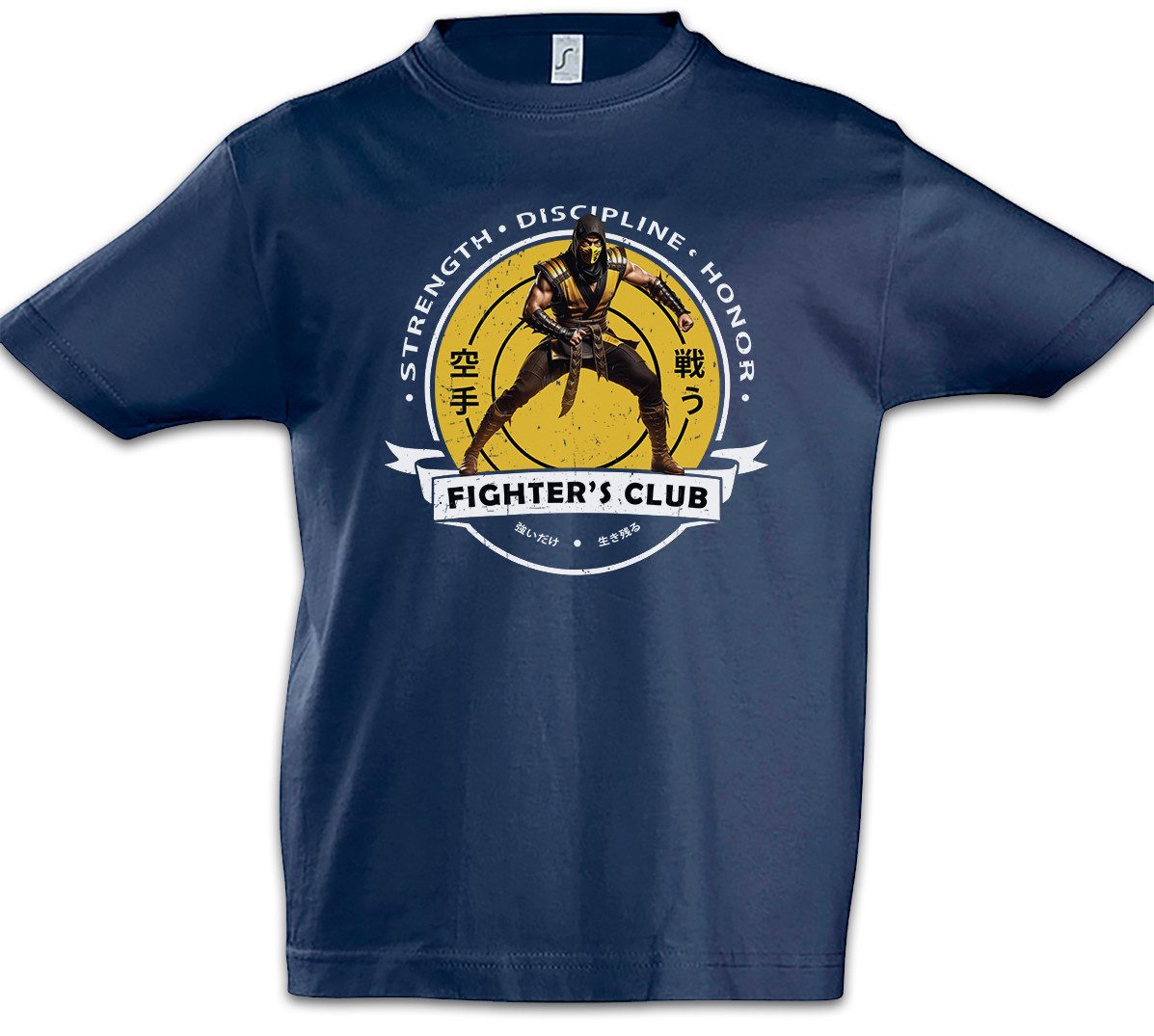 Print-Shirt Fighter's Club Ninja II Kinder T-Shirt Gamer Mortal MK Kung Scorpion