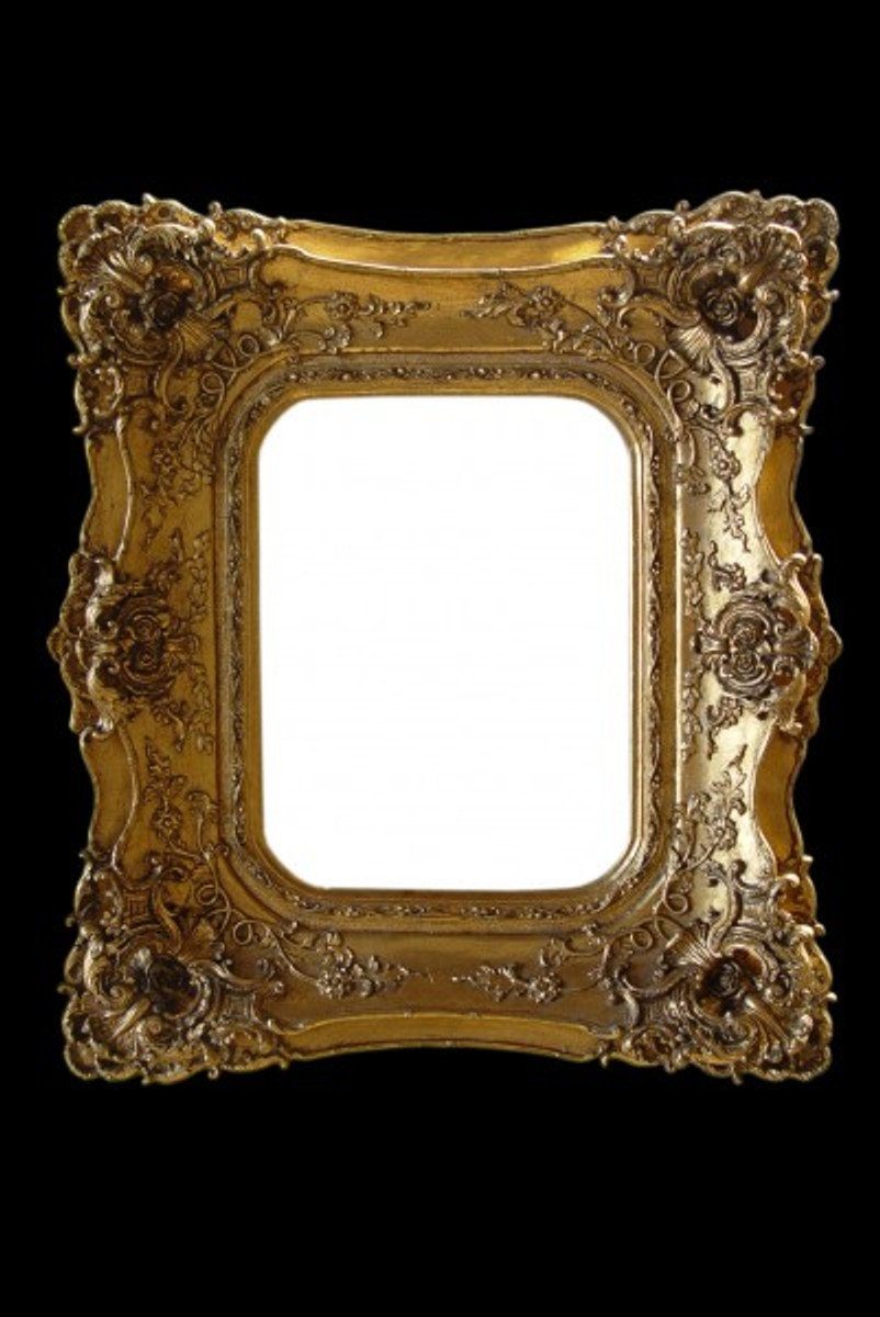 Prunkvoll Barockspiegel - Padrino Wandspiegel 63 Gold 71 cm & Barock Doppelrahmen Edel Casa x - mit
