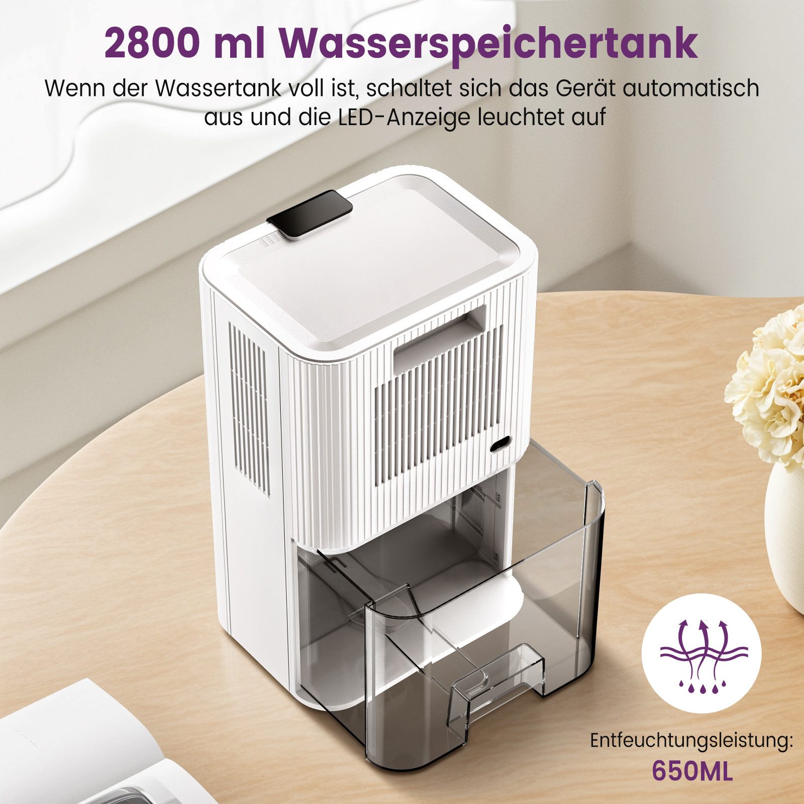 loefme Luftentfeuchter Luftentfeuchter 2.8L Elektrisch Raumentfeuchter LED günstig online kaufen