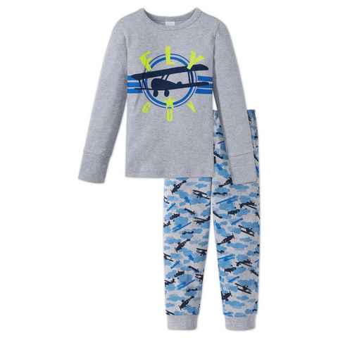 Schiesser Schlafanzug Senkrechtstarter (Set, Set) Jungen Schlafanzug lang, Interlock, 100% Baumwolle