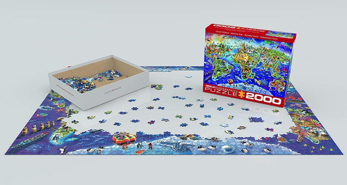 Puzzle 2000 Teile Puzzle - Puzzle - Verrückte Welt - Wimmelbild, Puzzleteile