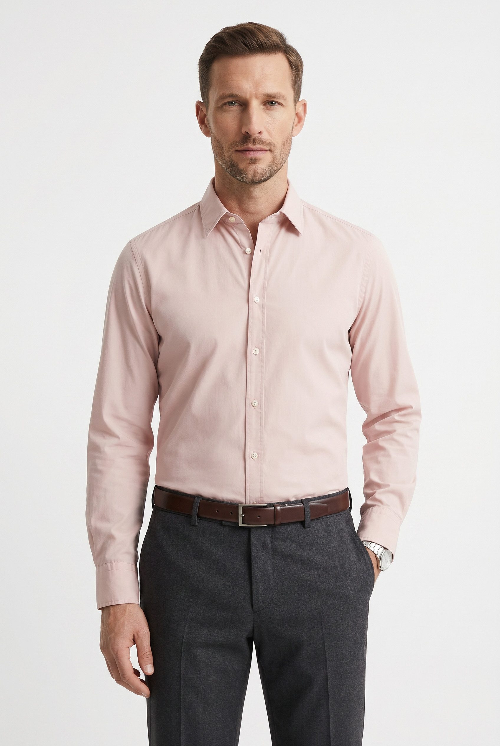 BOSS ORANGE Langarmhemd Relegant mit BOSS Stickerei