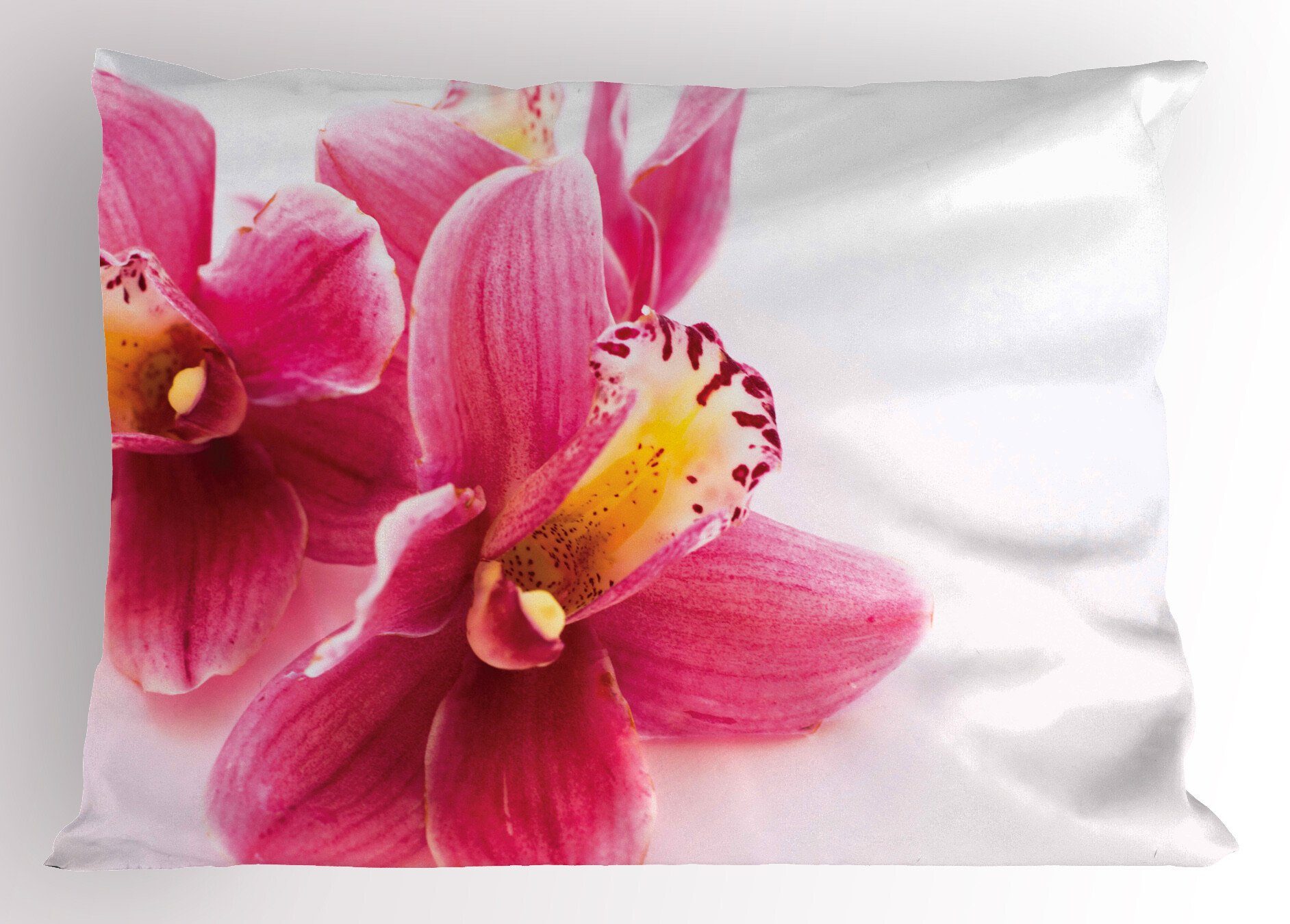 Kissenbezüge up Stück), Size Zum King (1 Dunkelpink Standard Dekorativer Abakuhaus Gedruckter Close Orchideen Kissenbezug,