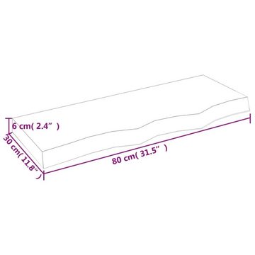 furnicato Wandregal Dunkelbraun 80x30x(2-6) cm Massivholz Eiche Behandelt