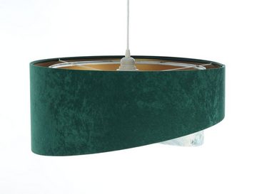 Licht-Erlebnisse Pendelleuchte KARIM, ohne Leuchtmittel, in Weiß Grün Hellblau marmoriert Gold E27 Ø 50 cm Stoff Metall Modern