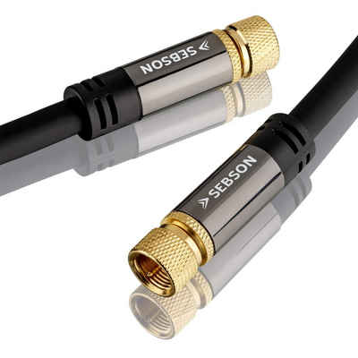 SEBSON SAT Kabel 2m - Koaxialkabel mit F-Stecker (schraubbar) - 105dB 75 Ohm TV-Kabel, (200 cm)