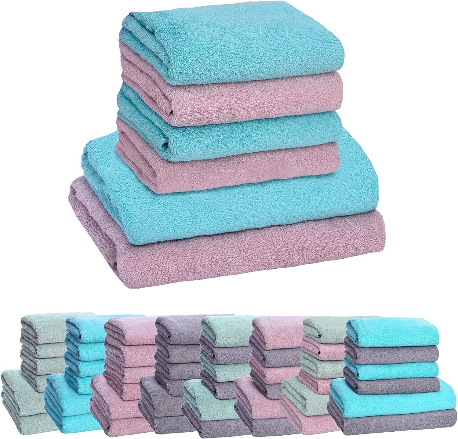 livessa Handtücher Badetücher im Set und als Serie, (6-St), Badetücher Set, Bade-Handtuchset 100% Baumwolle
