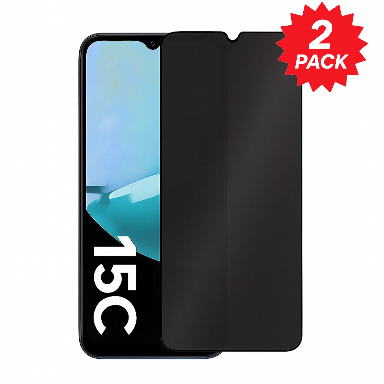 Wigento Displayschutzglas Privacy 2x für Xiaomi Redmi 15C 5G / 4G Display 9H Blickschutz für Xiaomi Redmi 15C 5G / 4G, Spar Set Privacy Display Schutz Glas