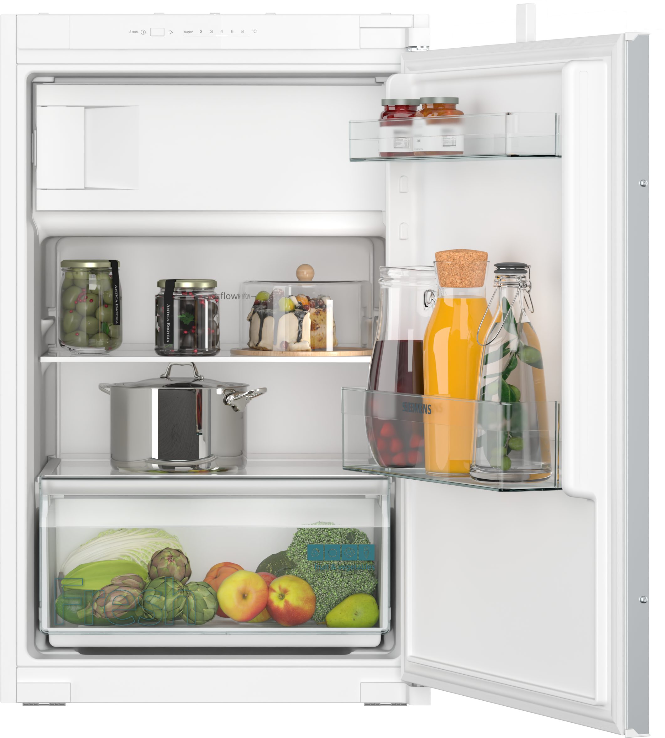 SIEMENS Einbaukühlschrank iQ100 KI22LNSE0, 87,4 cm hoch, 54,1 cm breit, Einfache Temperatureinstellung dank elektronischer Temperaturregelung