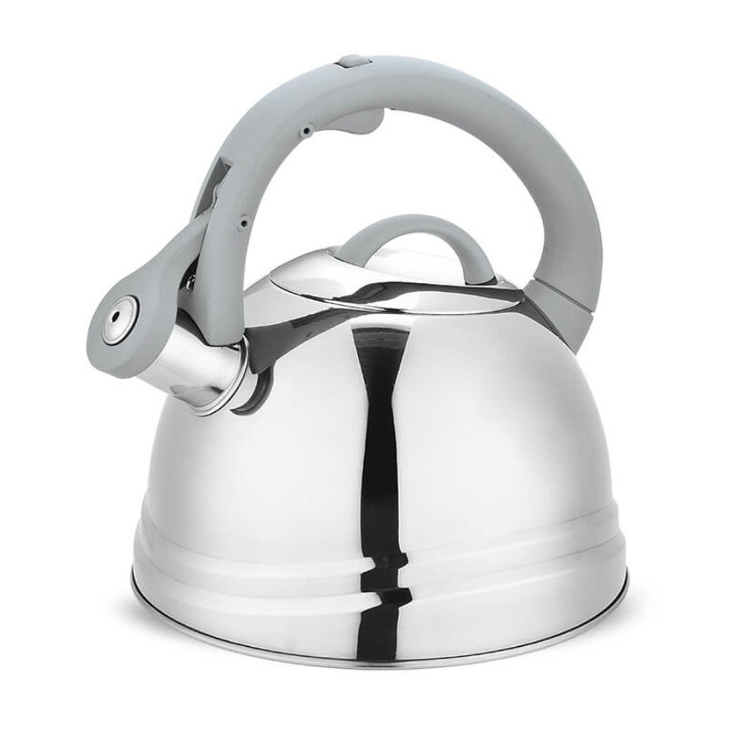 Maestro Wasserkocher MR-1304, Klassischer Herdkessel 2,5L Wasserkessel Silber/Grau