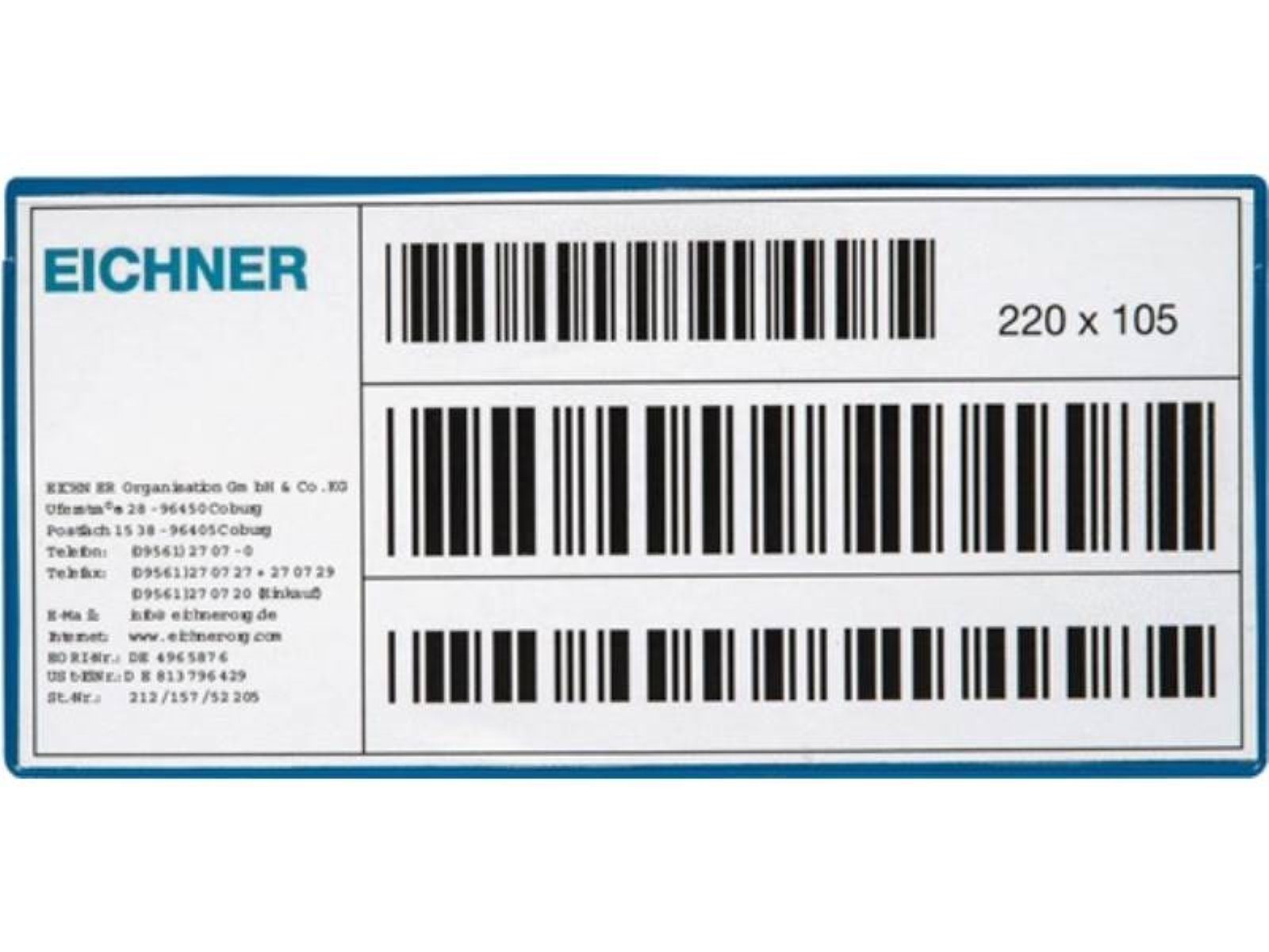 EICHNER Etiketten 10er Pack Etikettentasche B220xH105mm magn.10St./Pack EICHNER magnetis