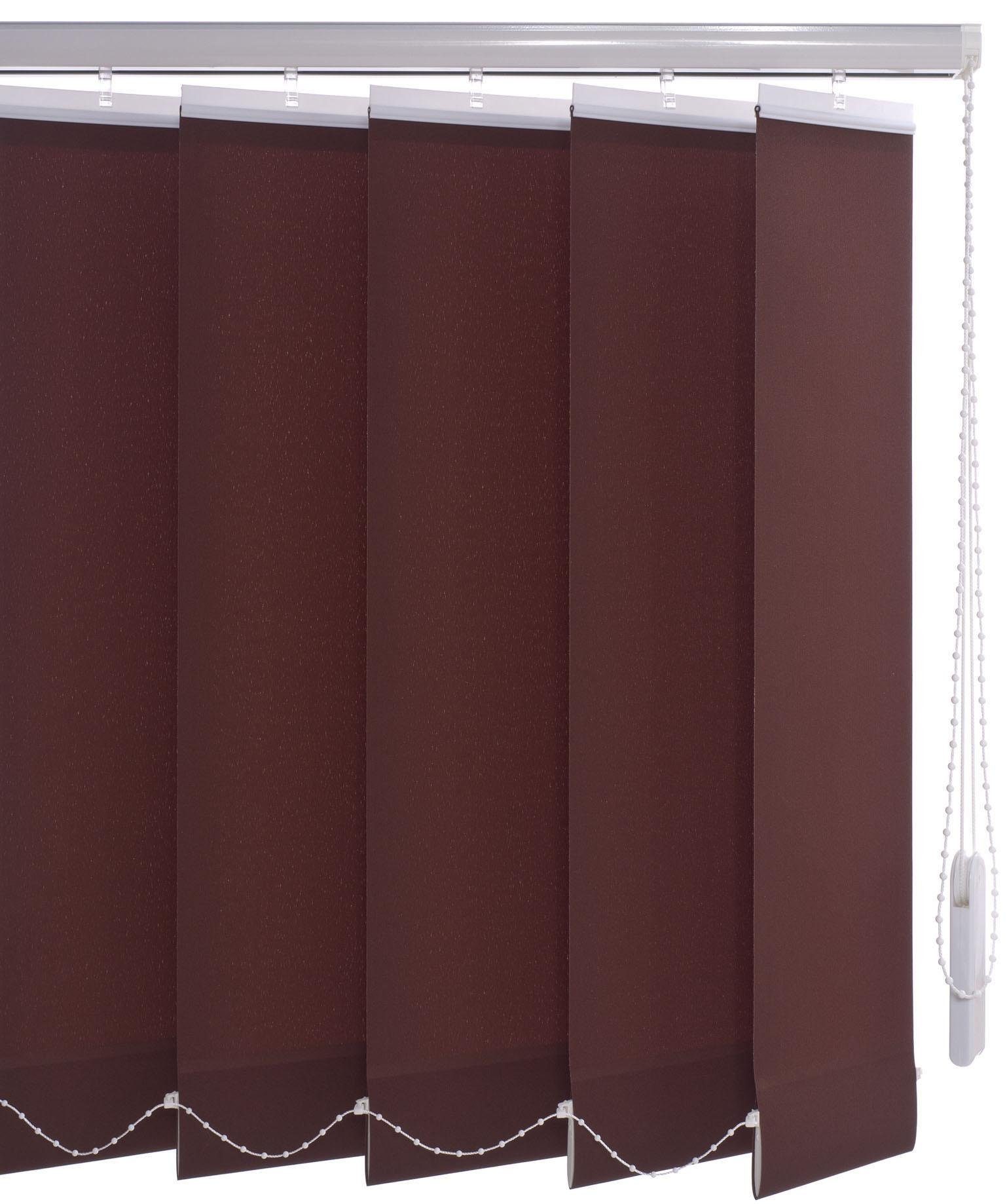 Lamellenvorhang Vertikalanlage 89 mm, Liedeco, mit Bohren cappuccino | Lamellen