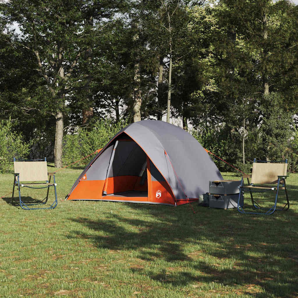 Faltzelt Campingzelt 275 x 230 x 140 cm Grau-Orange