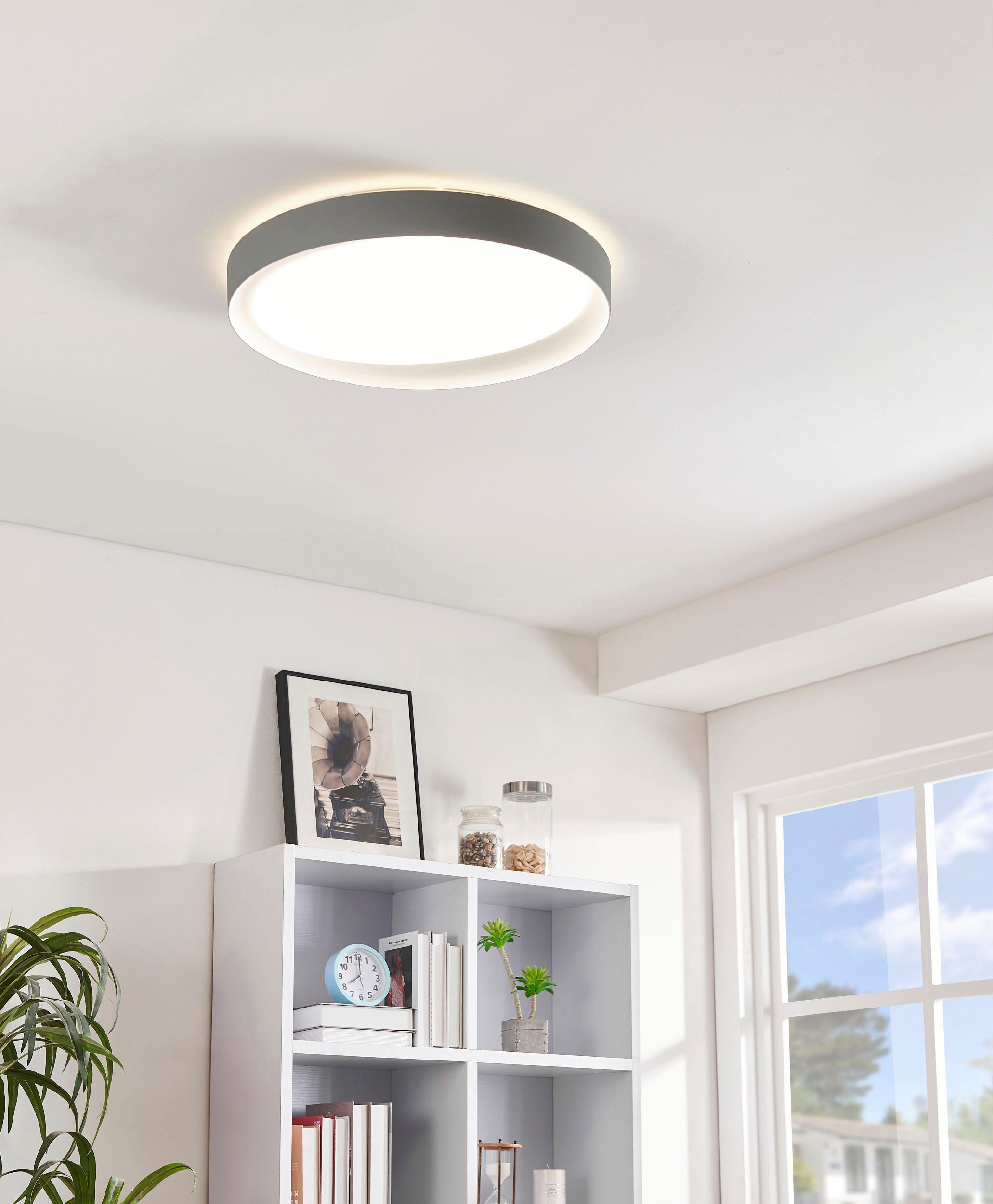 kaltweiß, - - warmweiß - LED kaltweiß 24W EGLO aus Deckenleuchte fest weiß integriert, Stahl in Deckenleuchte LAURITO, warmweiß -