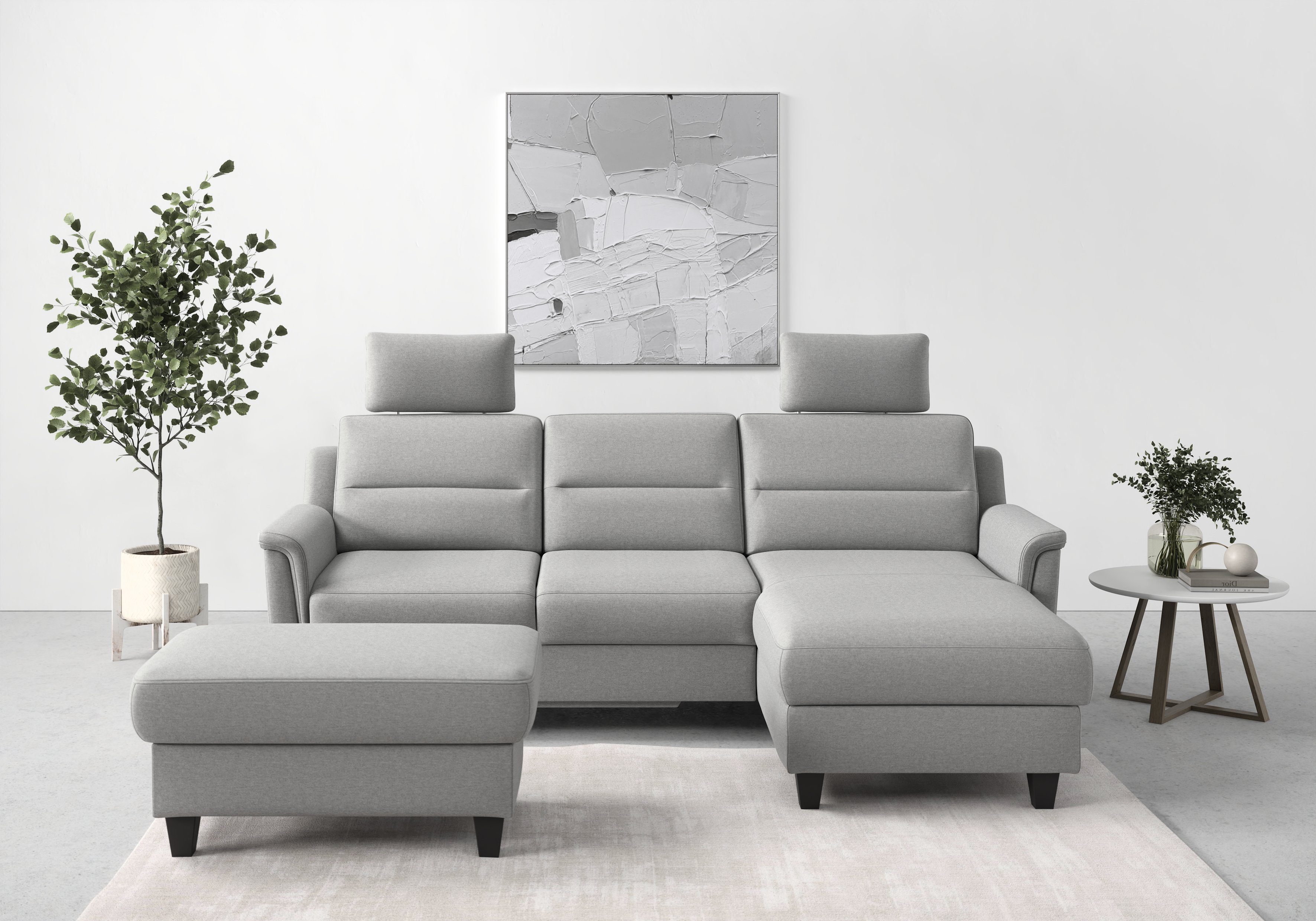 sit&more Ecksofa Farö L-Form, inklusive Federkern, wahlweise mit Bettfunktion und Bettkasten
