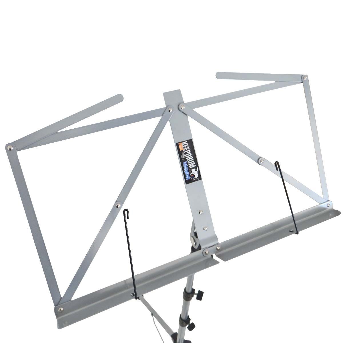 keepdrum Notenpult keepdrum MUS3SV Notenständer Silber mit 4 Notenklammer