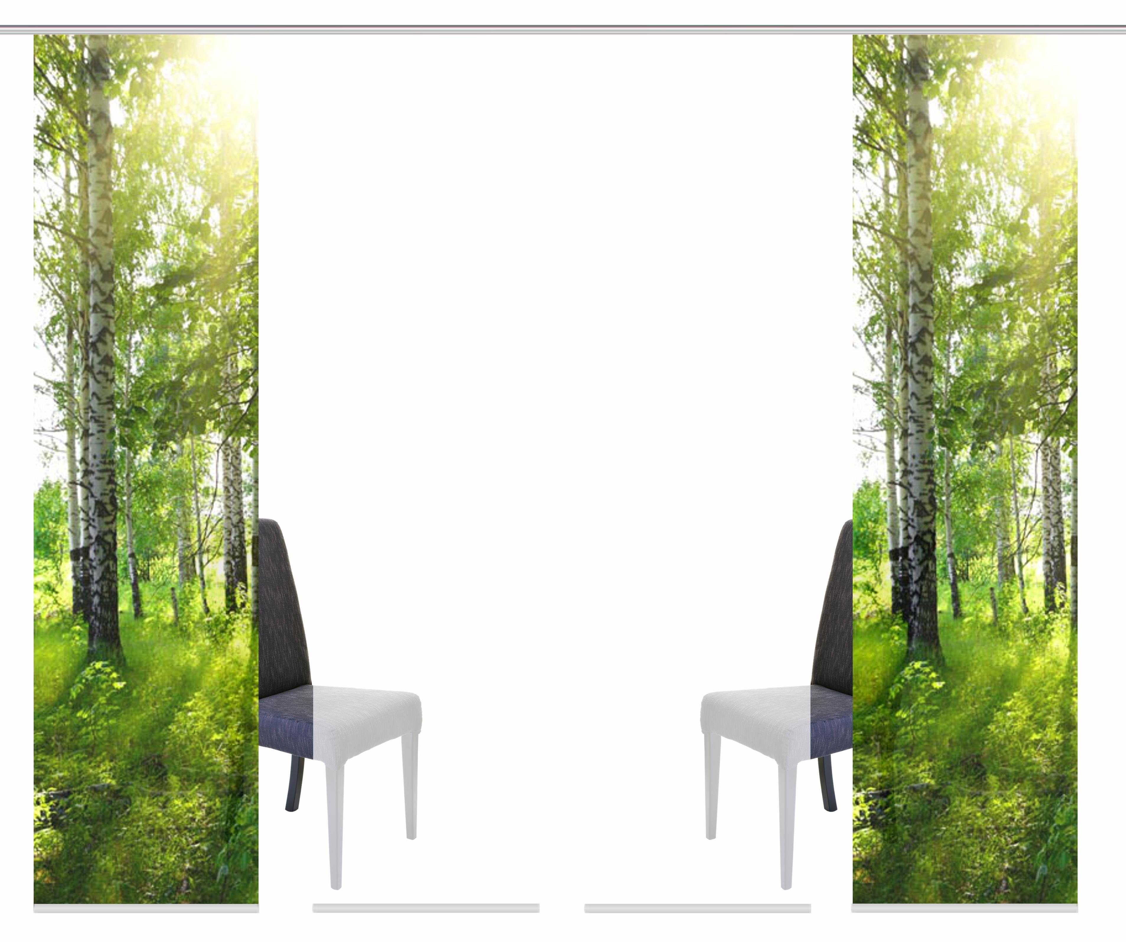 HOME WOHNIDEEN Schiebegardine GALWAY (4 St), Klettband, blickdicht, HxB: 245x60, inkl. Befestigungszubehör