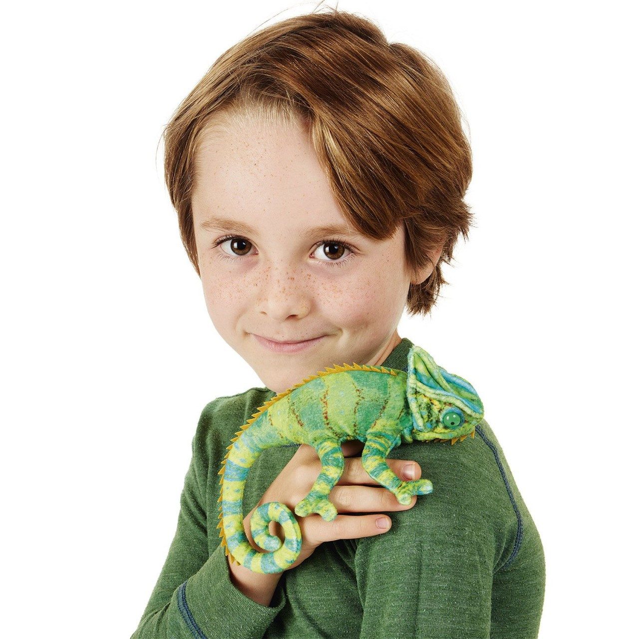 Folkmanis Handpuppen Fingerpuppe Folkmanis Fingerpuppe Mini Chamäleon 2794 (Packung)