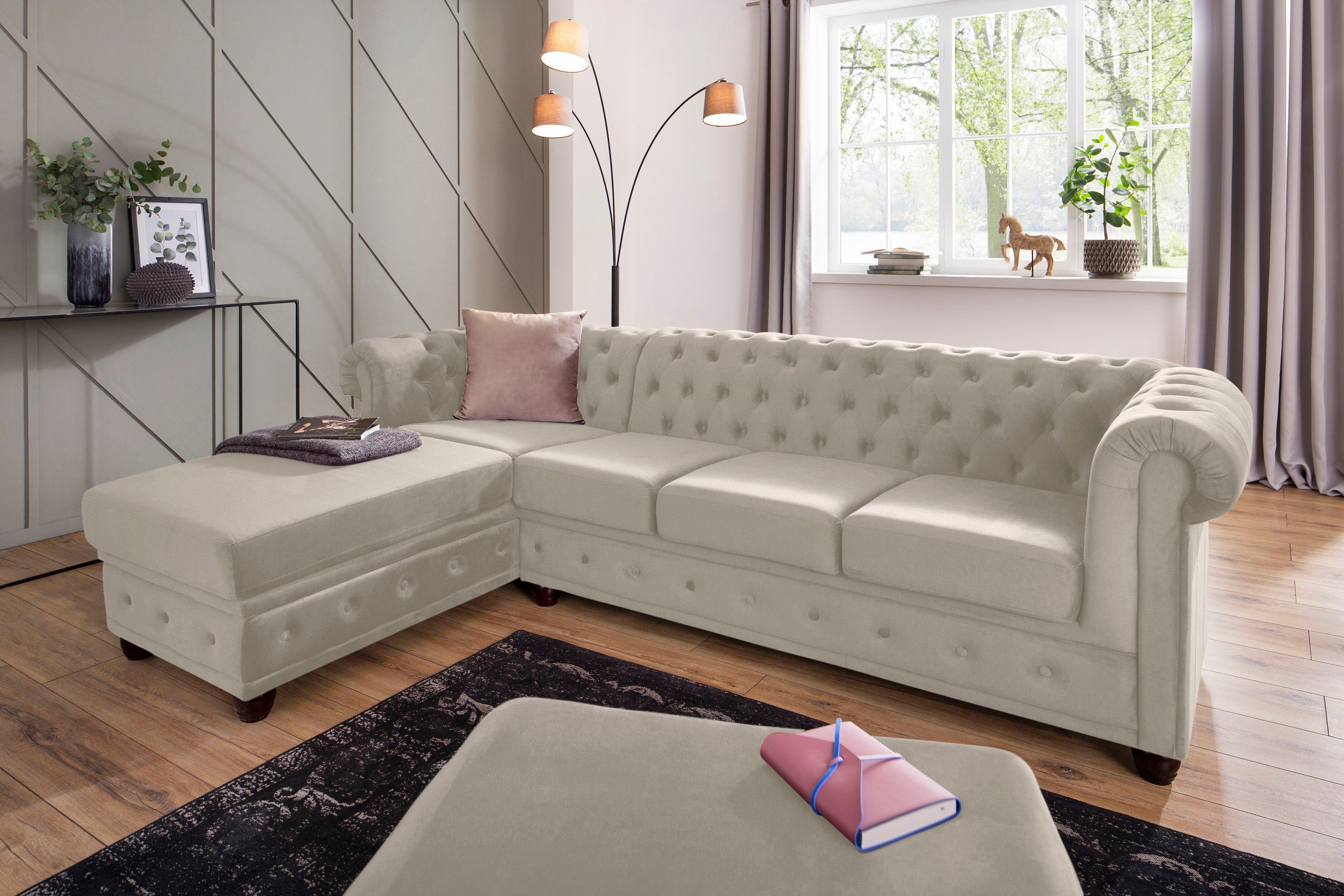 Home affaire Chesterfield-Sofa New Castle L-Form, günstig online kaufen