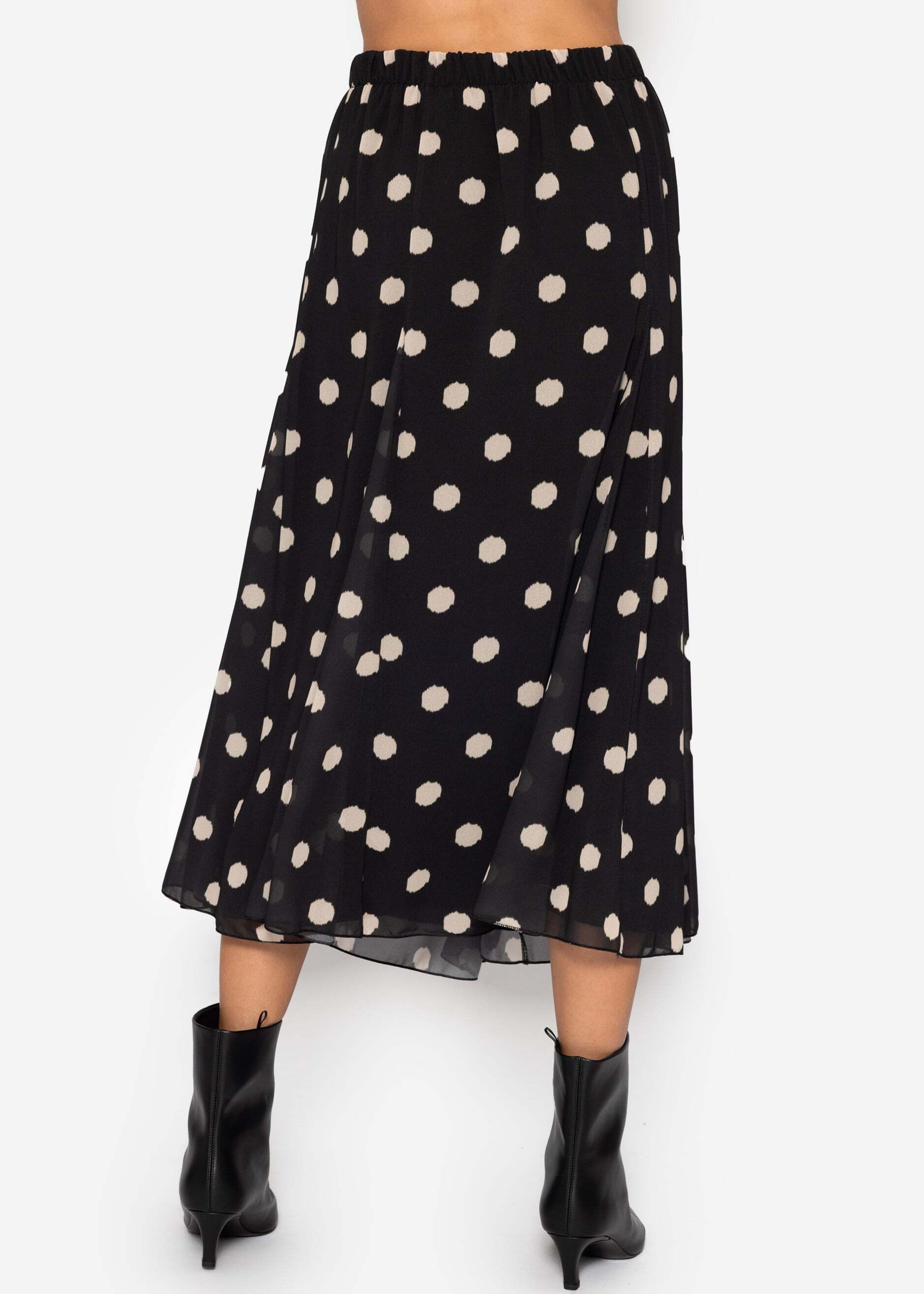 SASSYCLASSY Midirock Langer Chiffon Rock für Damen Maxi Rock mit fließendem Schnitt und Futter aus Viskose Jersey