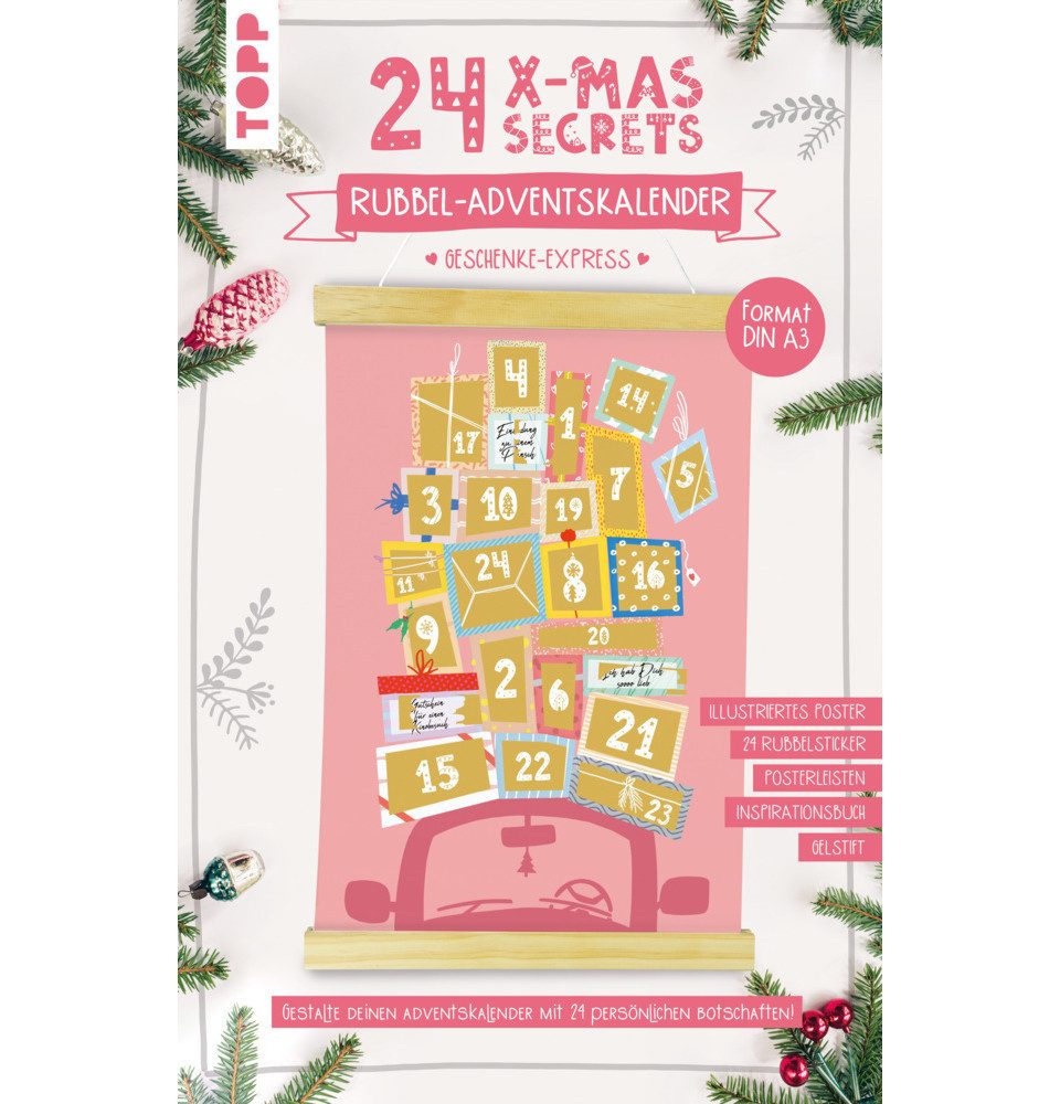 Adventskalender 24 X-MAS SECRETS - Rubbel-Adventskalender - Geschenke-Express