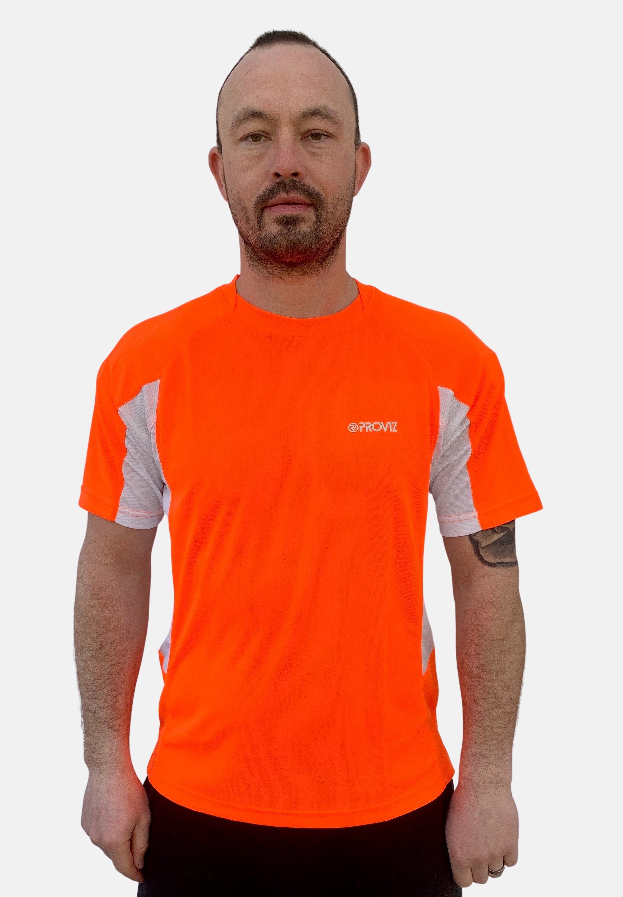 ProViz Laufshirt Klassisch Ultraleicht, feuchtigkeitsabsorbierend, reflektierend orange
