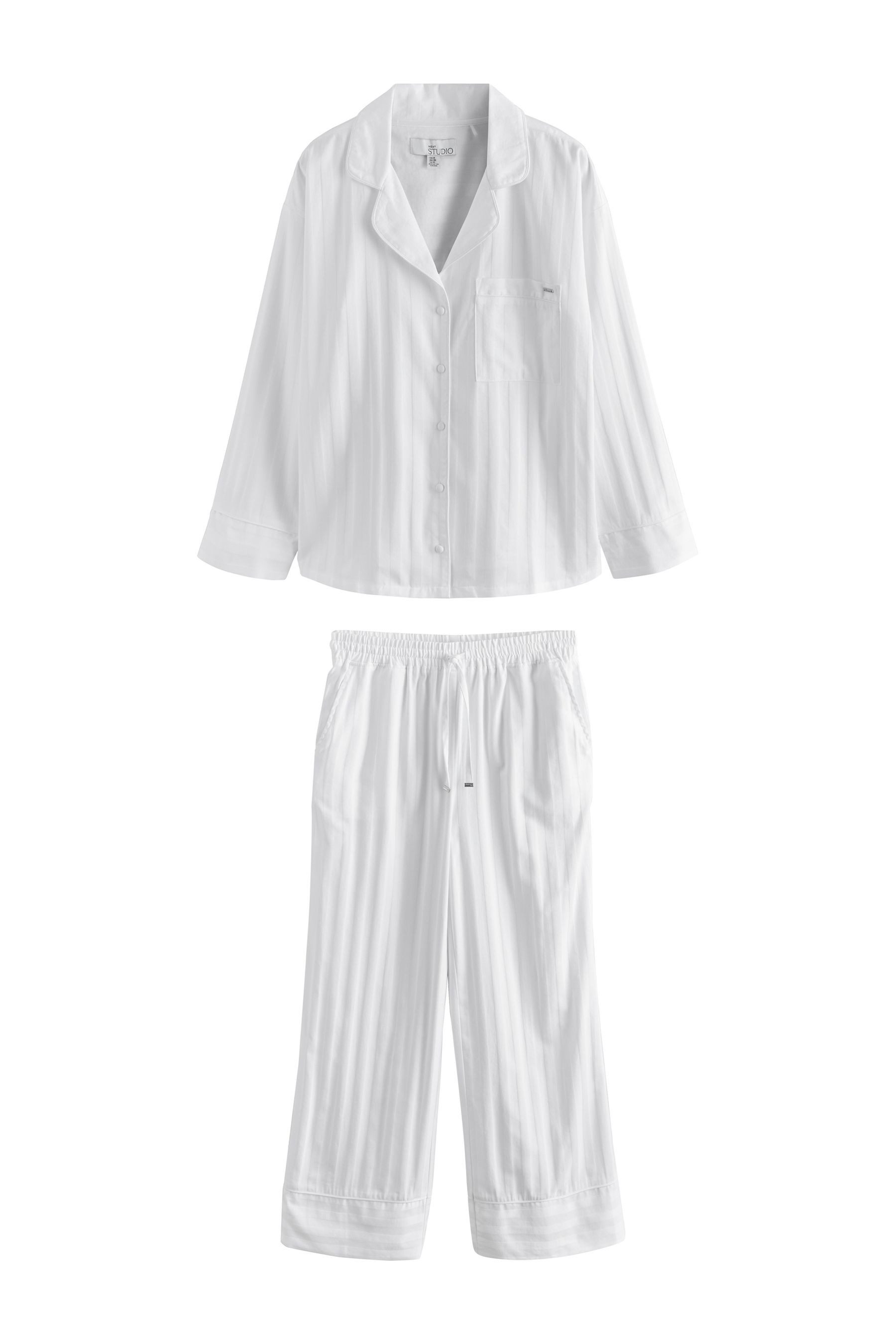 Pyjama Geknöpfter Schlafanzug aus Baumwolle + Lyocell