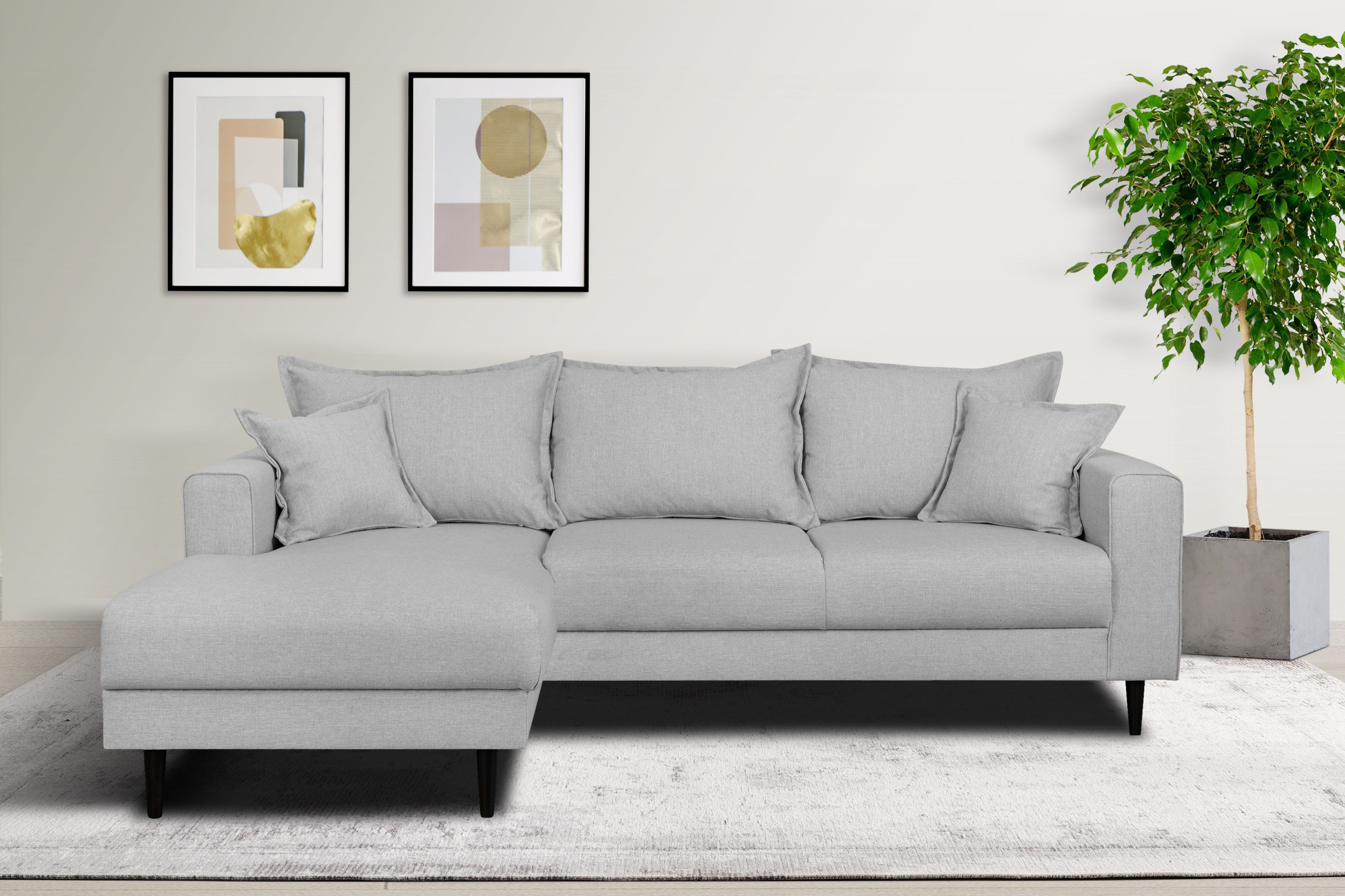 Home affaire Ecksofa "VEYRAS L-Form, hoher Sitzkomfort, Maße B/T/H: 230/150 günstig online kaufen